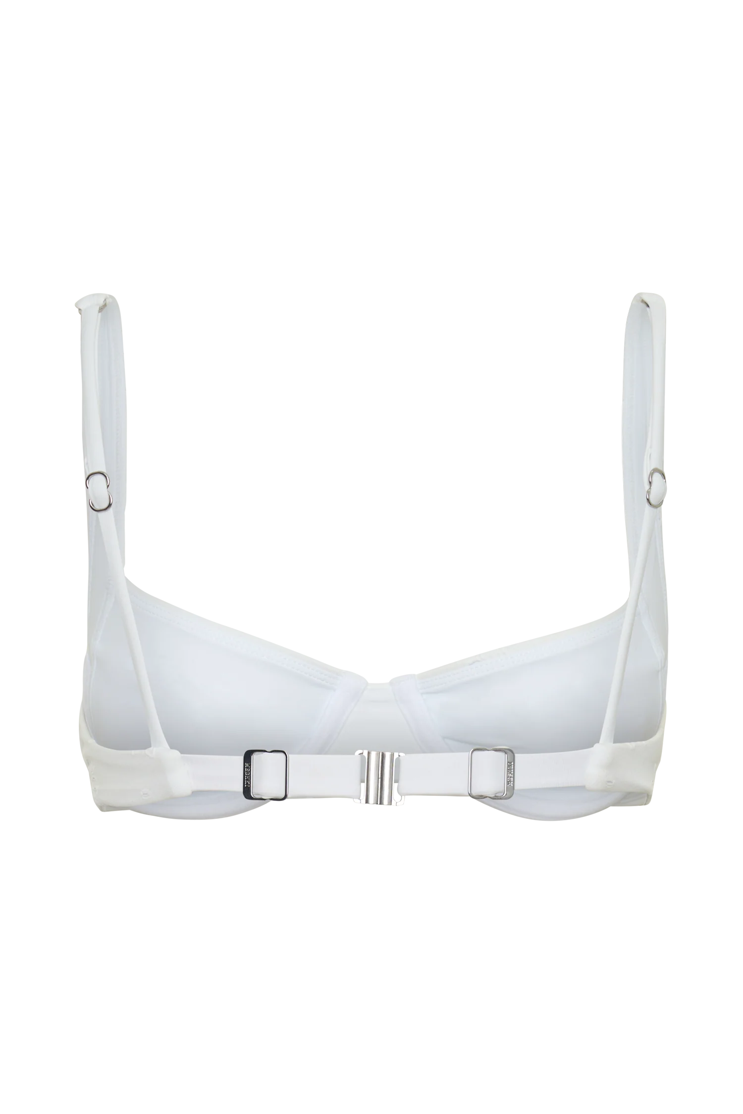Abra Underwire Apex Bikini Top - White Textured Fabric - Image 12