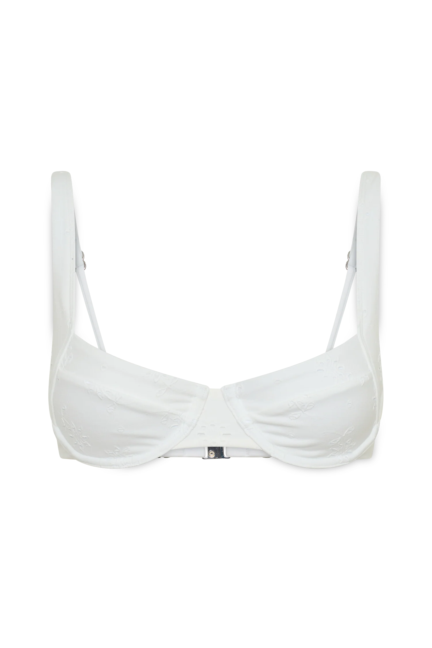 Abra Underwire Apex Bikini Top - White Textured Fabric - Image 13