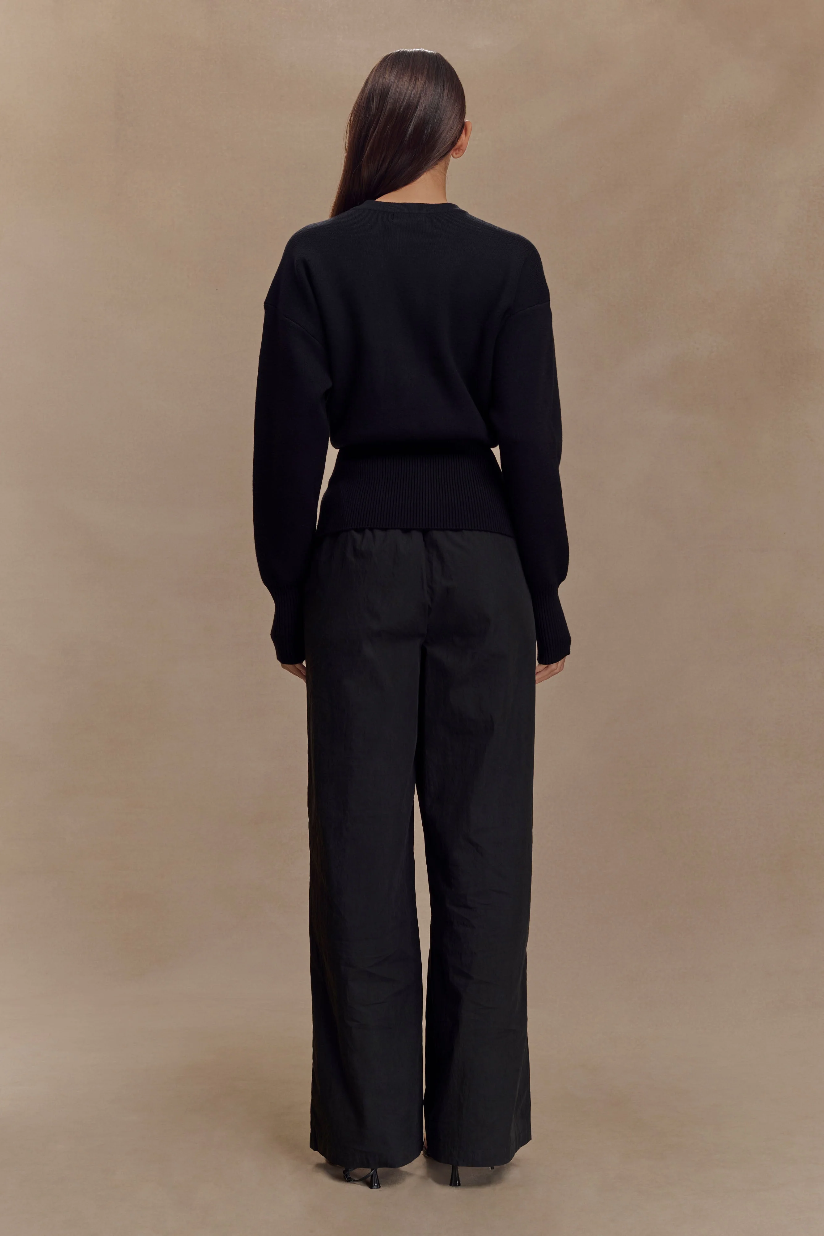 Alexia Buttoned Oversized Cardigan - Black - Image 5