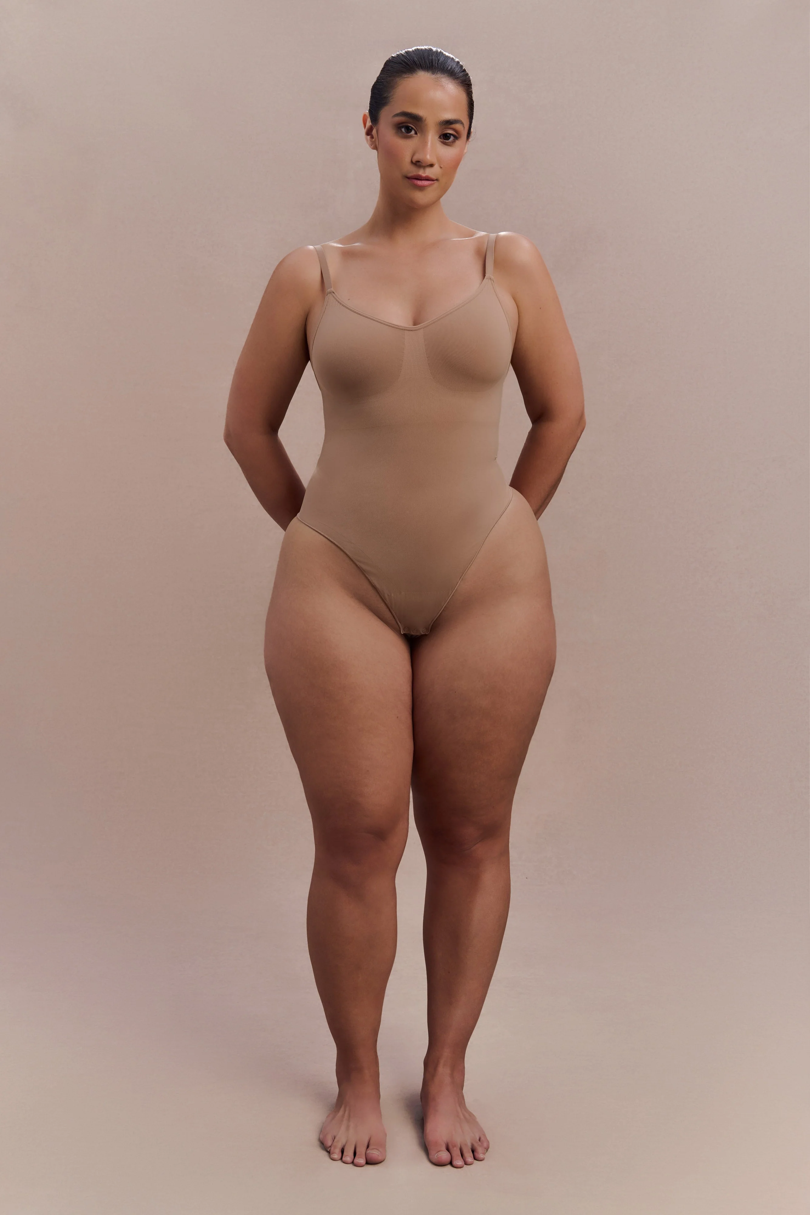 Alyssa Backless Shapewear Bodysuit - Latte - Image 3