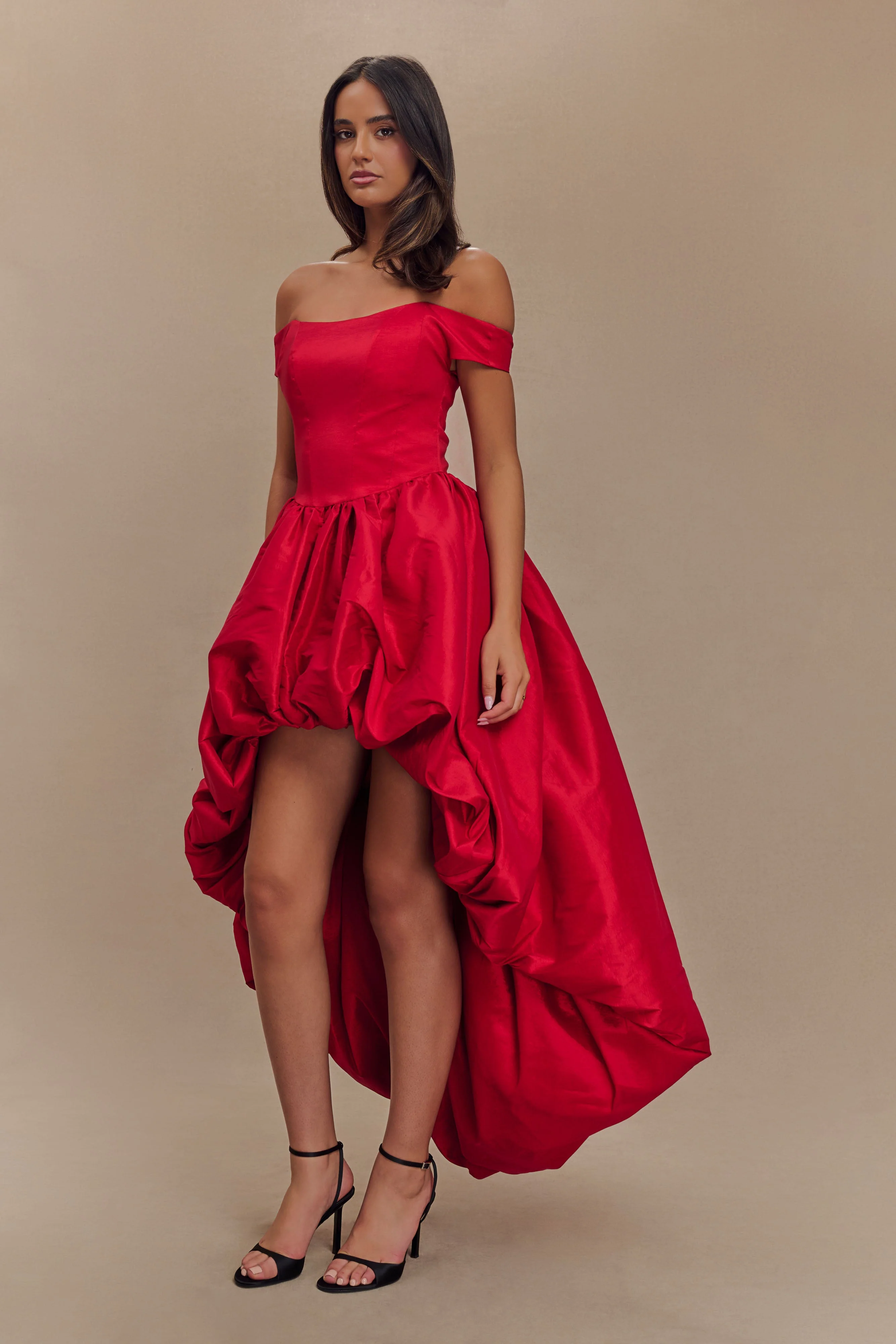 Amelia Bubble Maxi Dress - Ruby Red - Image 4