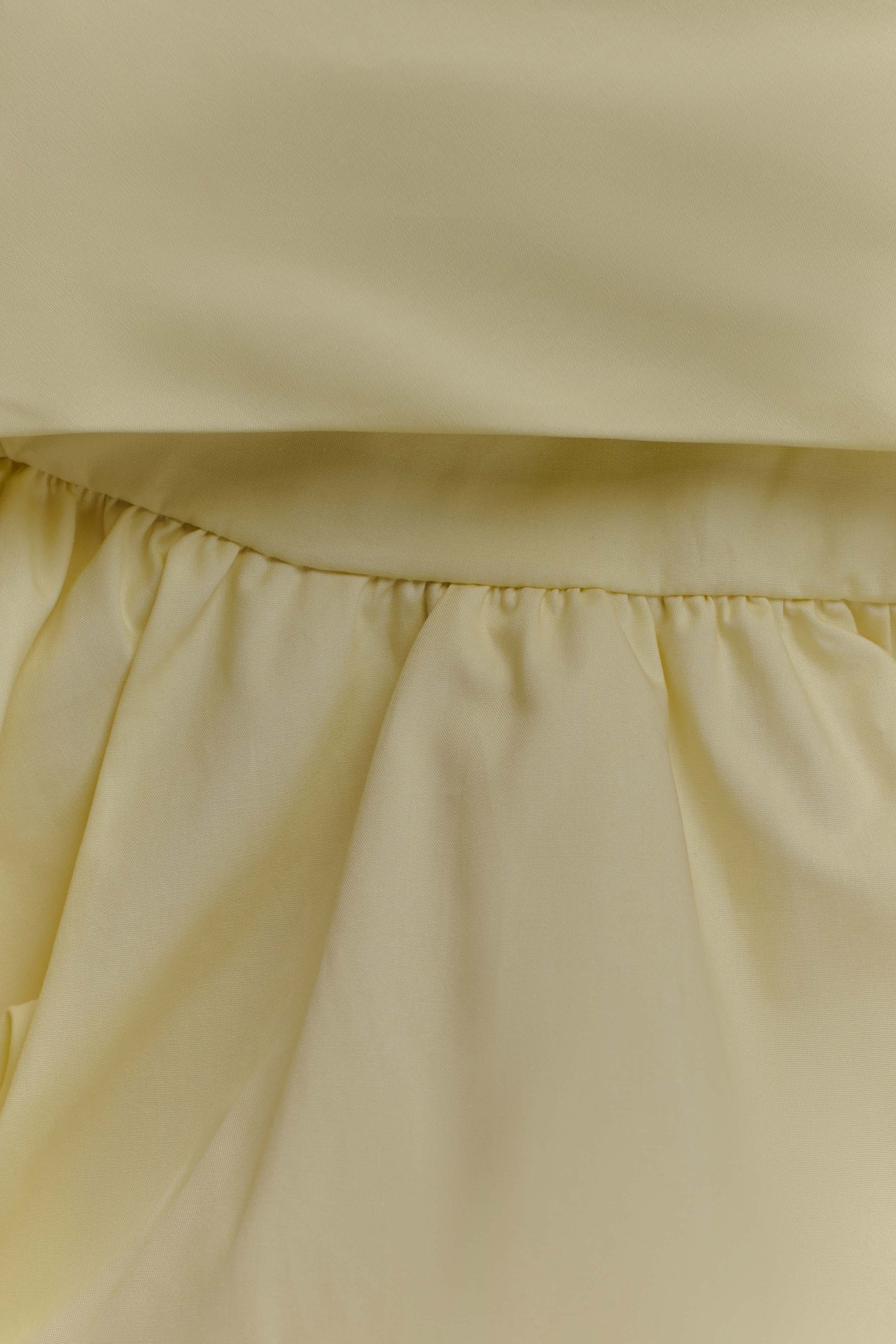 Amirah Strapless Bubble Crop Top - Lemon - Image 7