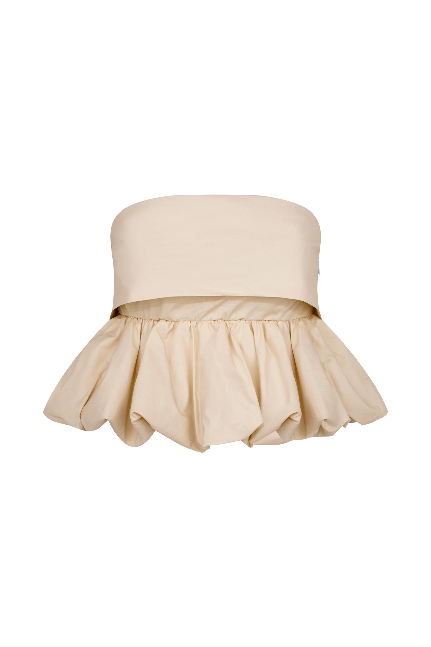 Amirah Strapless Bubble Crop Top - Nude - Image 7