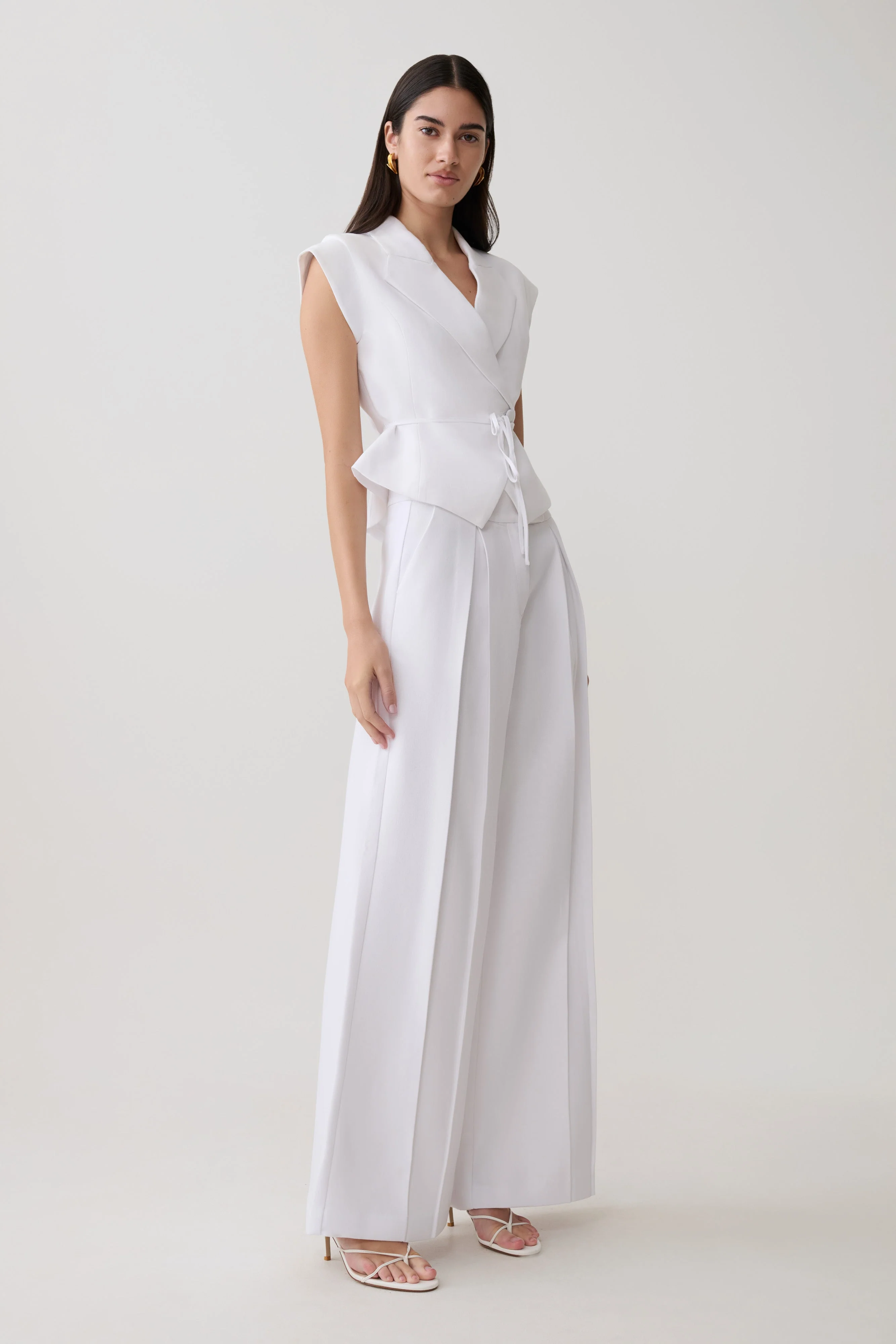 Andina Shortsleeve Linen Top - White - Image 4