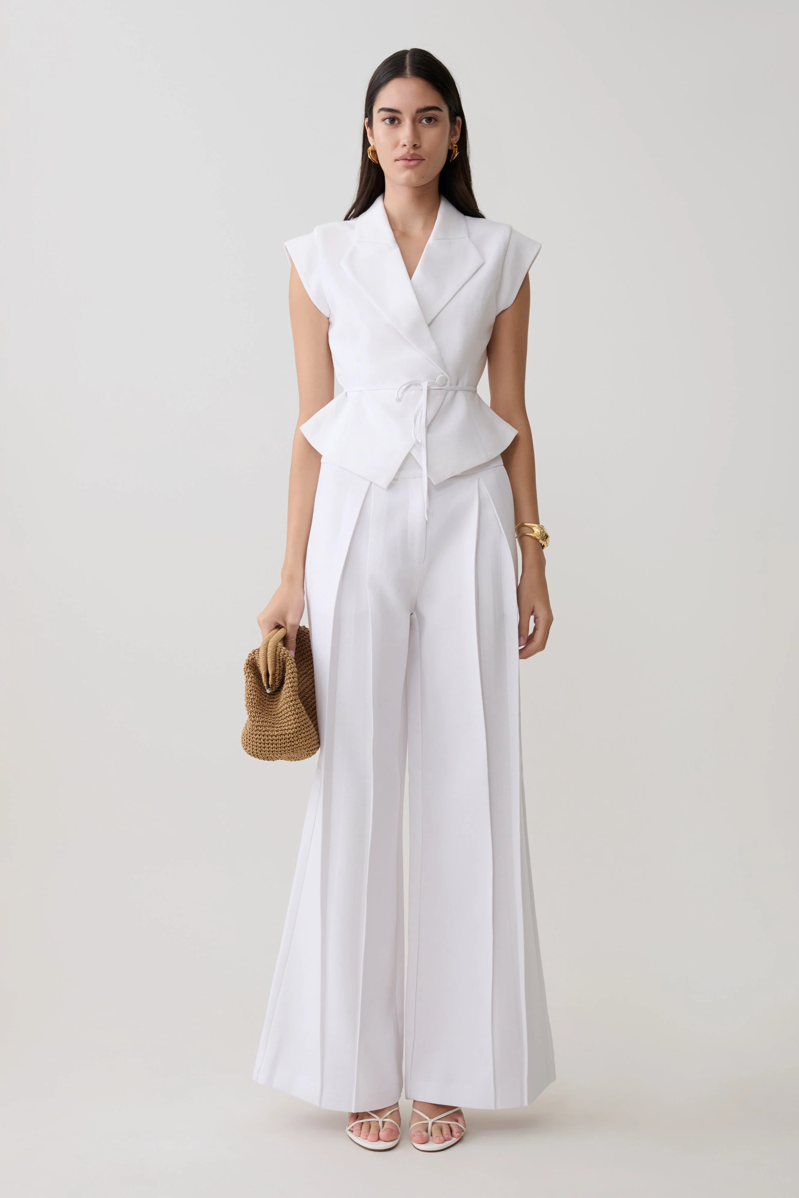 Andina Shortsleeve Linen Top - White - Image 7