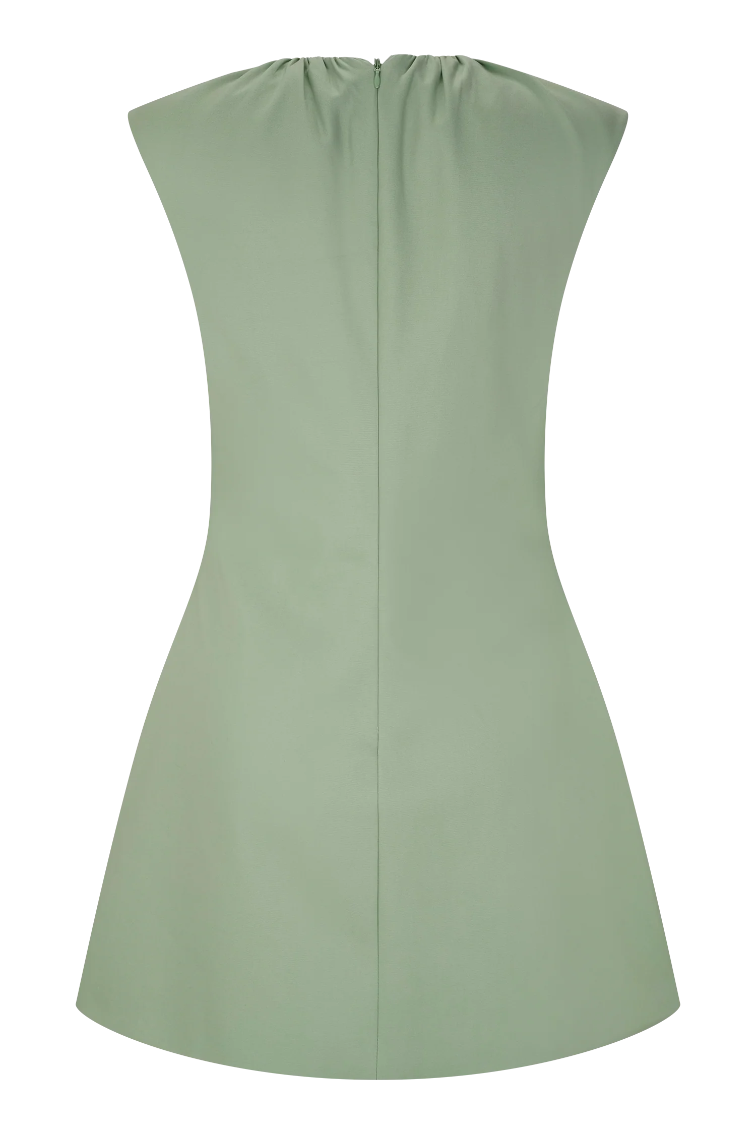 Ariana Pleated Neck Mini Dress - Sage - Image 8