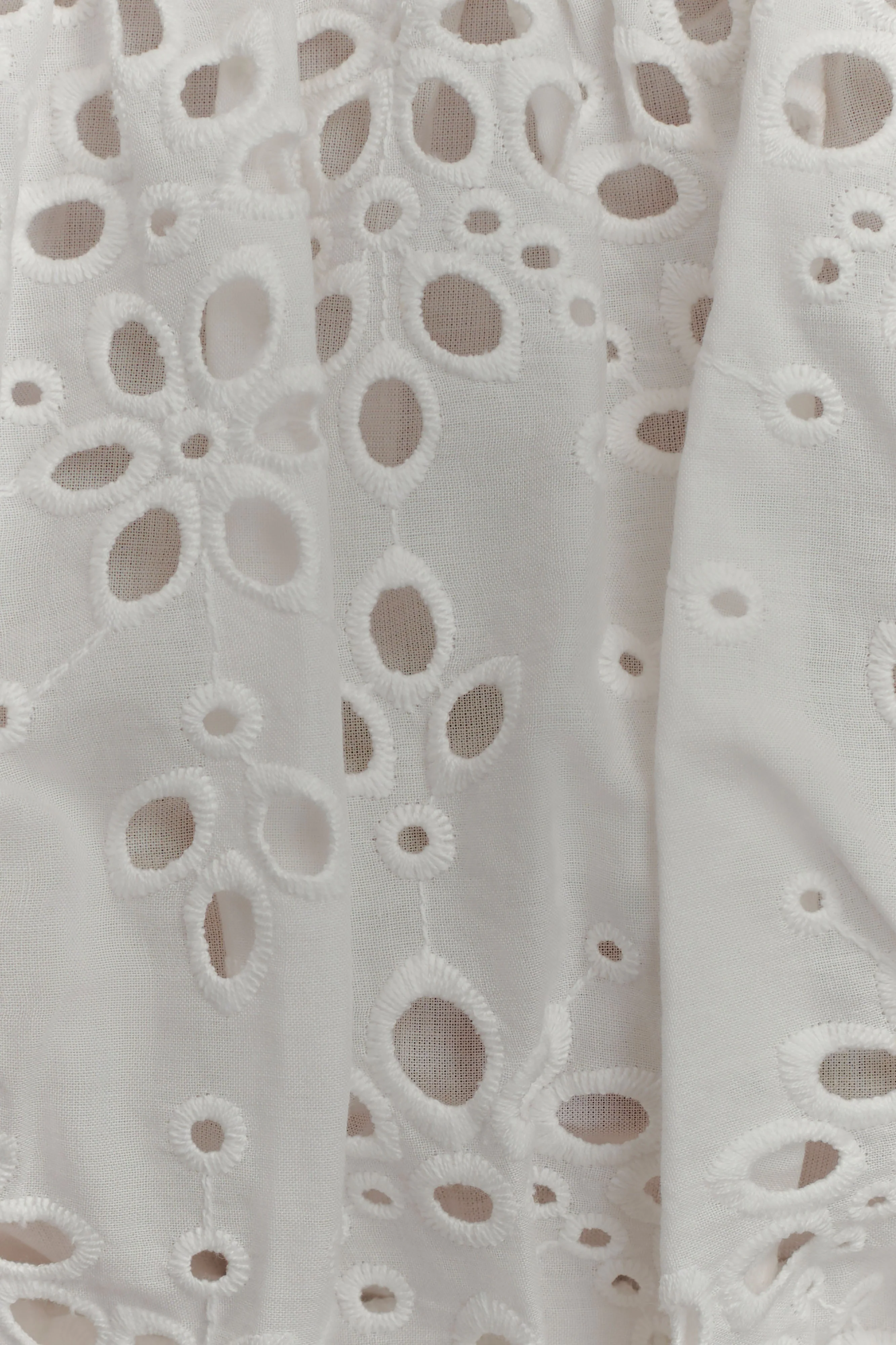 Autumn Off Shoulder Broderie Top - White - Image 9