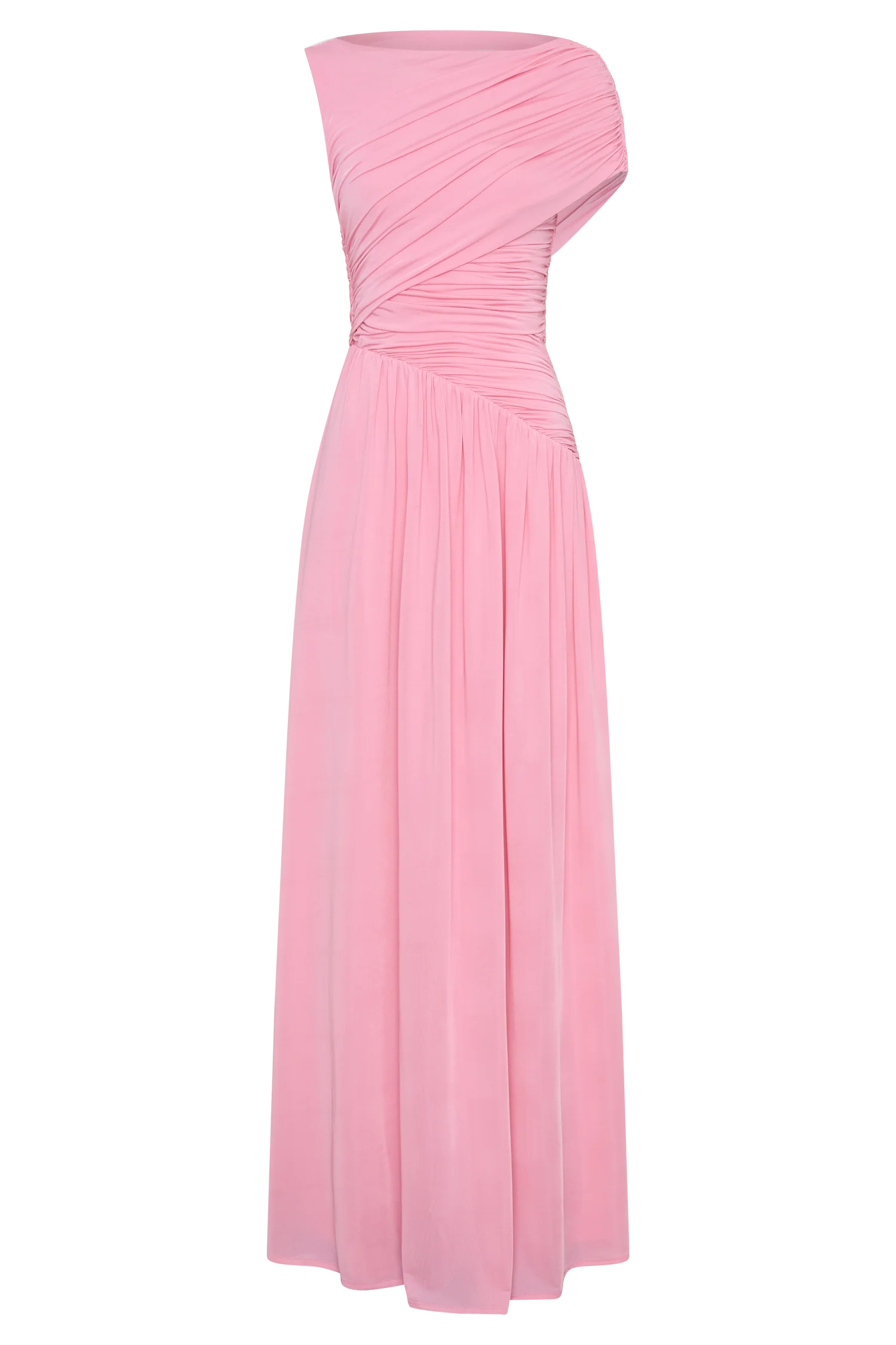 Ayeshya Slinky Asymmetric Maxi Dress - Candy Pink - Image 7