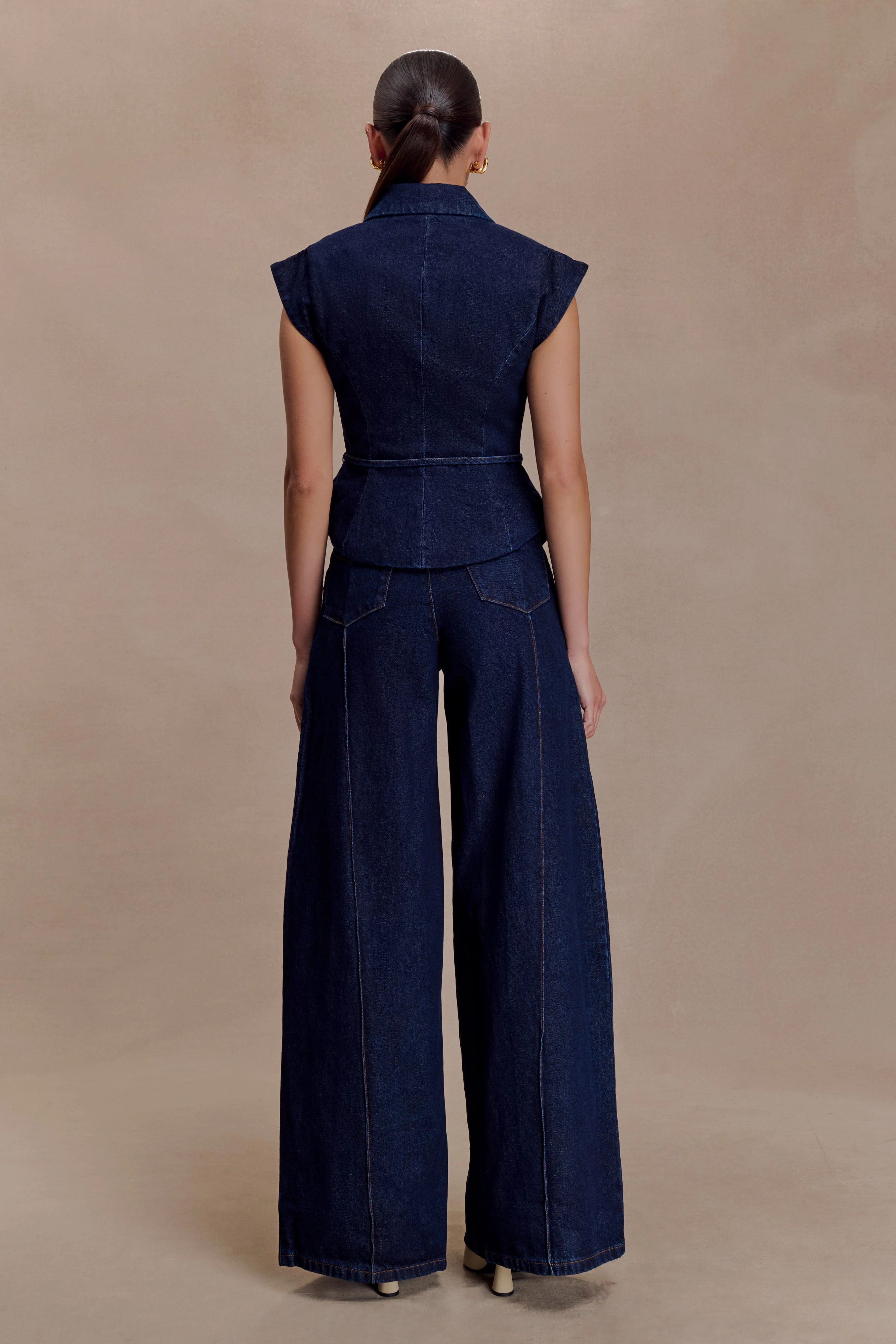 Beatrix High Rise Denim Jeans - Indigo Blue - Image 2