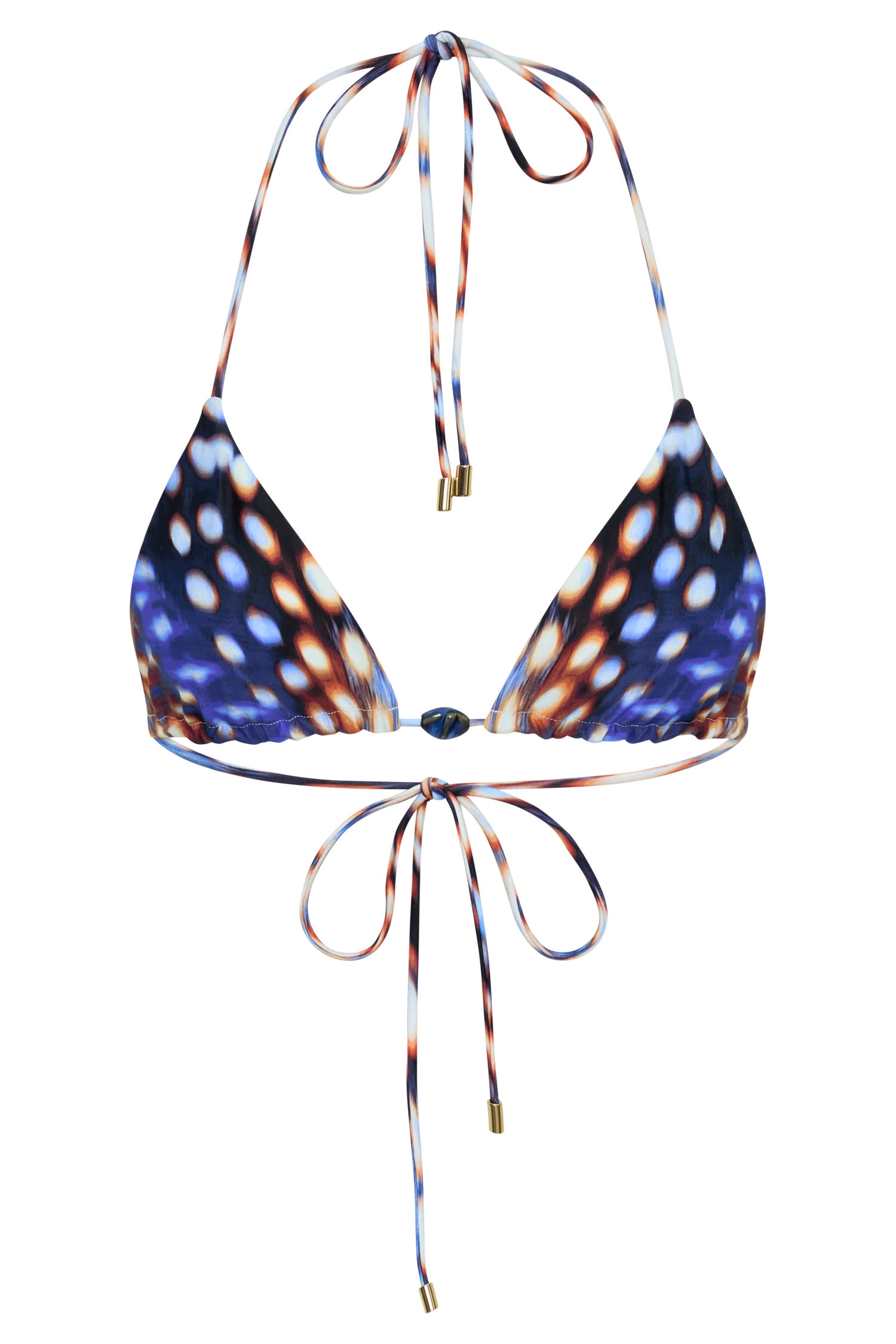 Blossom Classic Triangle Bikini Top - Blue Abstract Print - Image 12