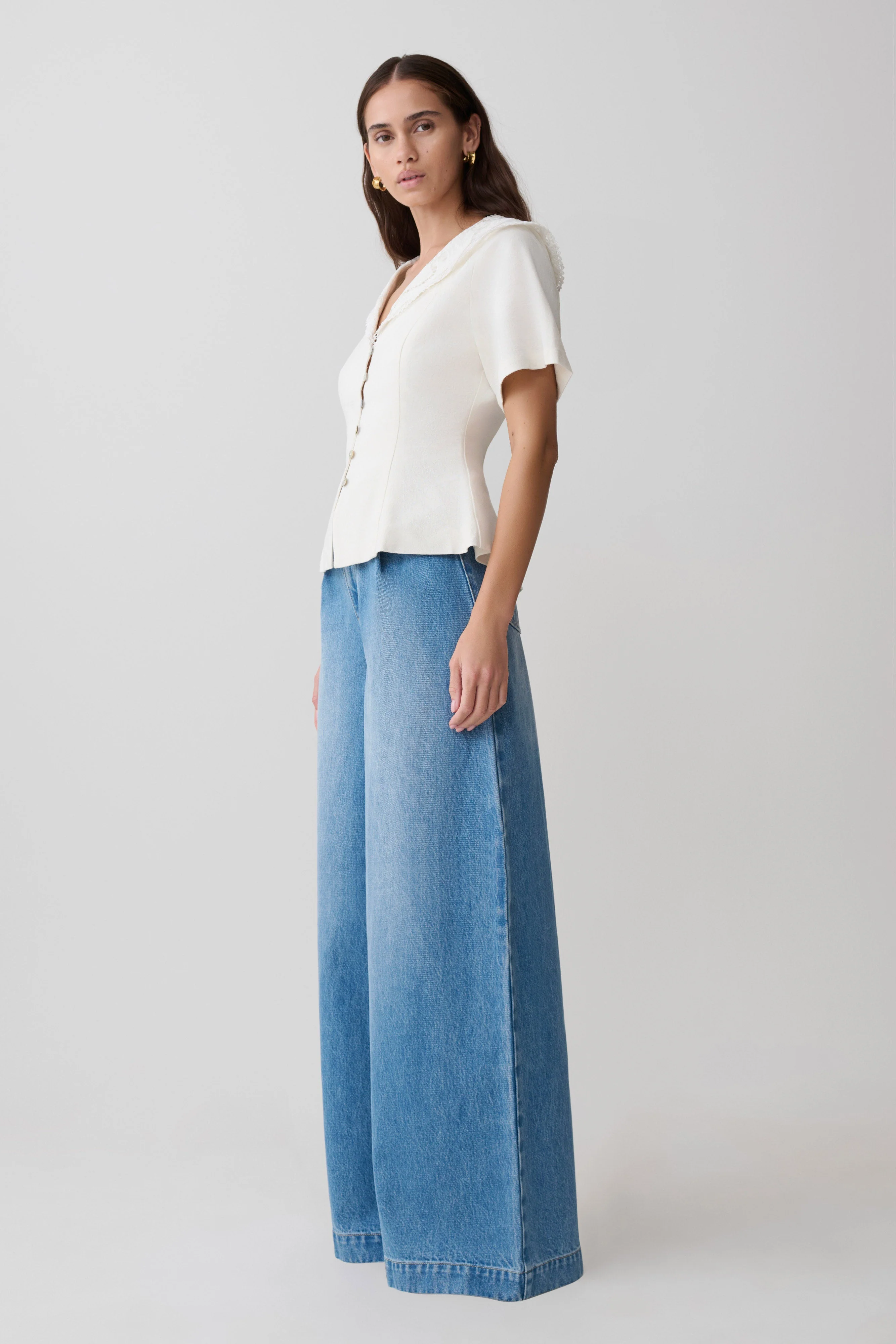 Bobby Oversized Jean With Front Pleat - Summer Blue - Image 4