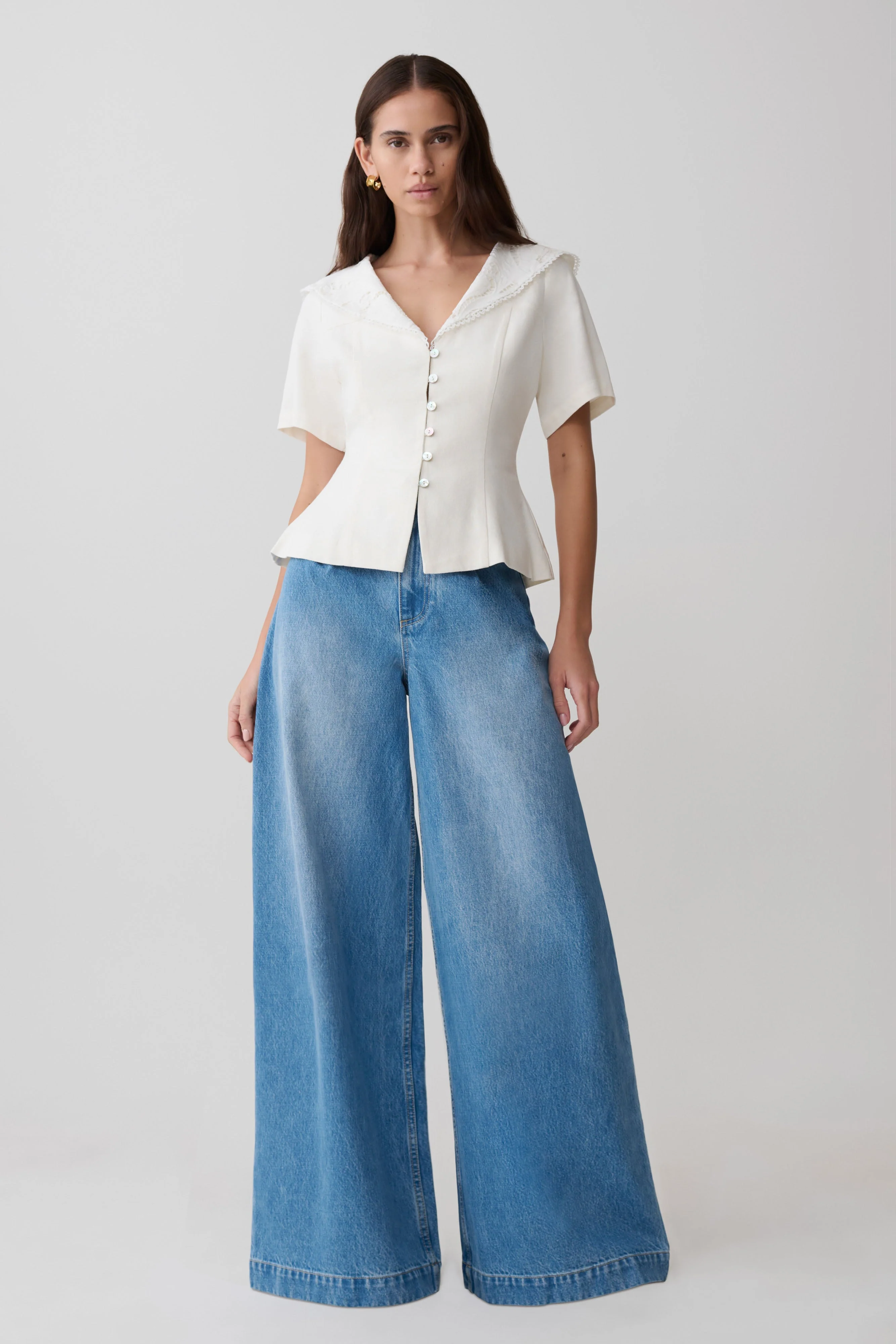 Bobby Oversized Jean With Front Pleat - Summer Blue - Image 5