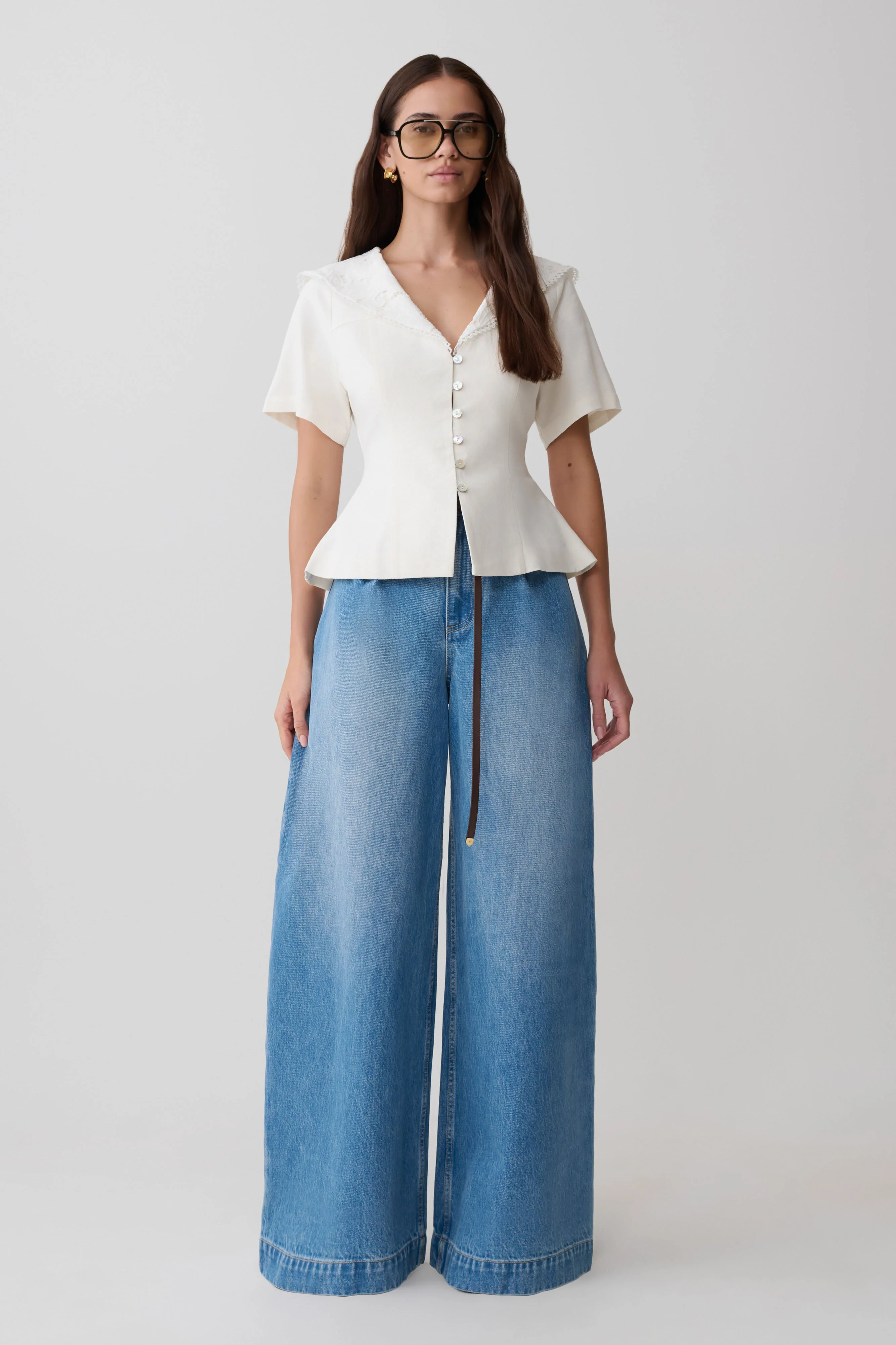 Bobby Oversized Jean With Front Pleat - Summer Blue - Image 8