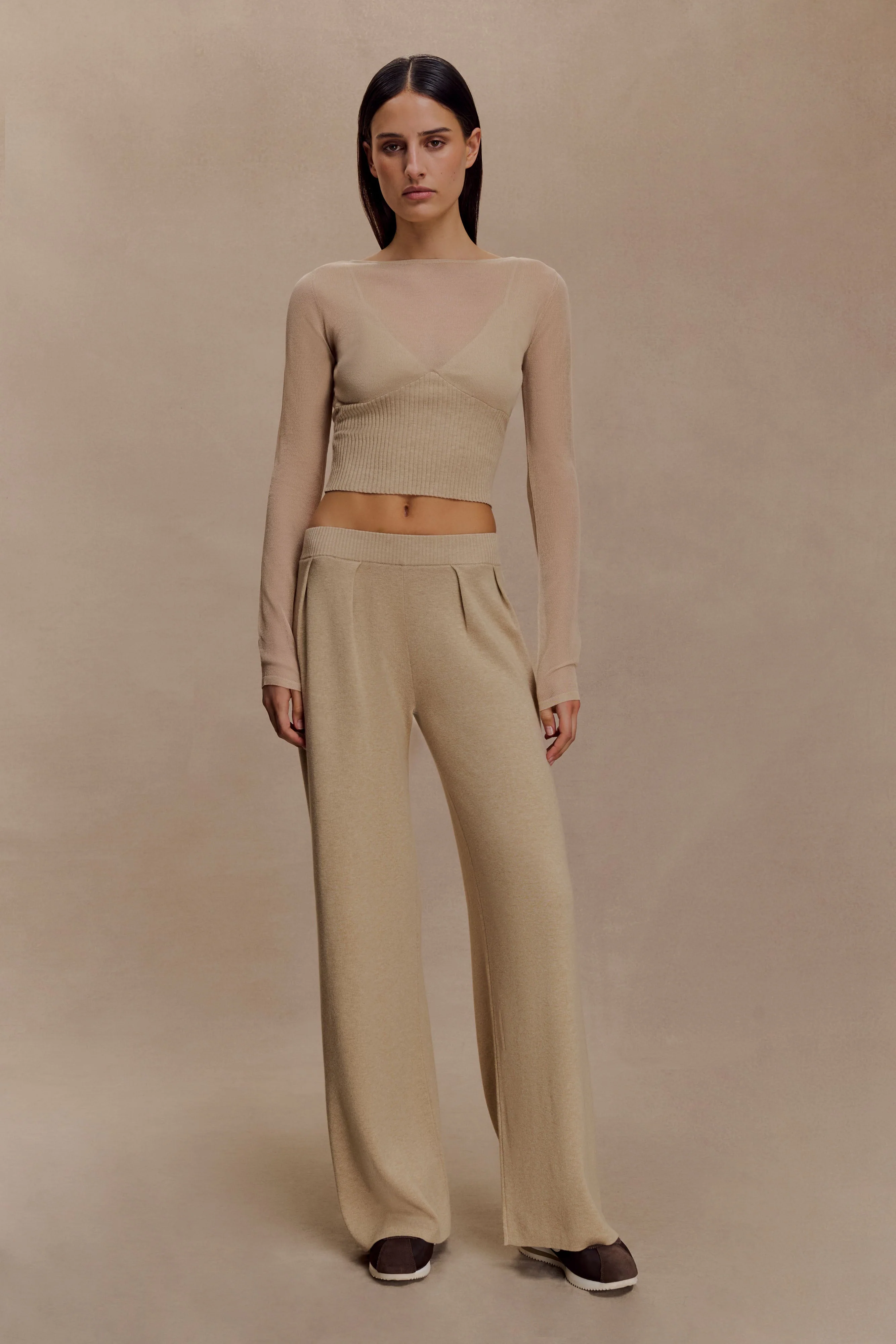 Brionee Silk Blend Knit Top - Sand - Image 8