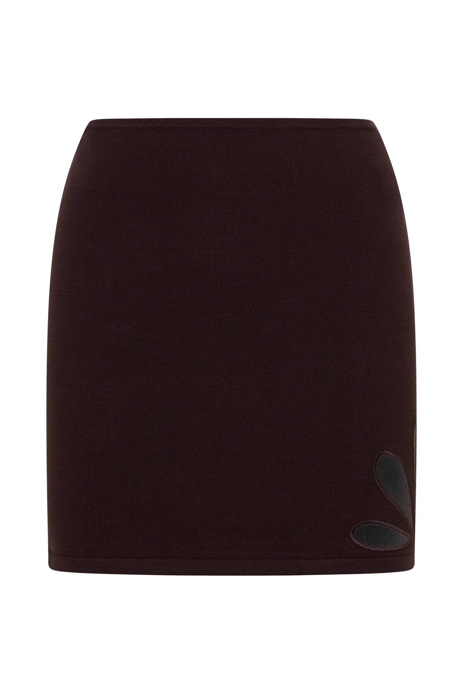 Brock Knit Cut Out Mini Skirt - Dark Chocolate - Image 7