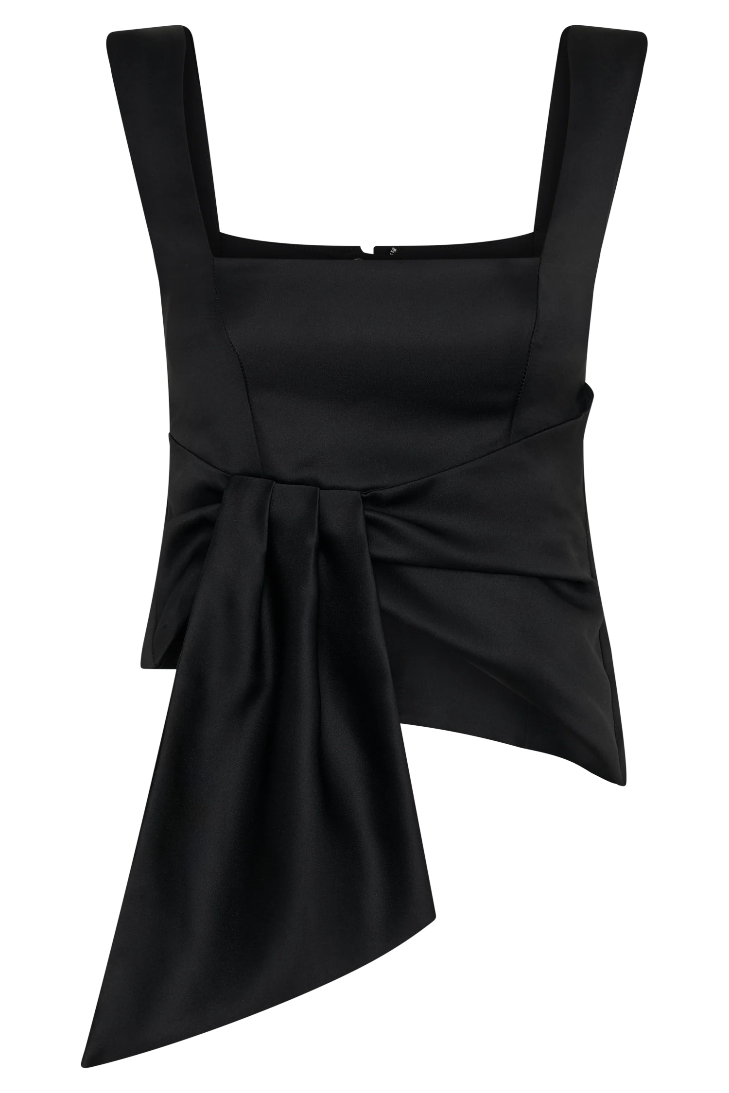 Bryony Satin Structured Sleeveless Top - Black - Image 8