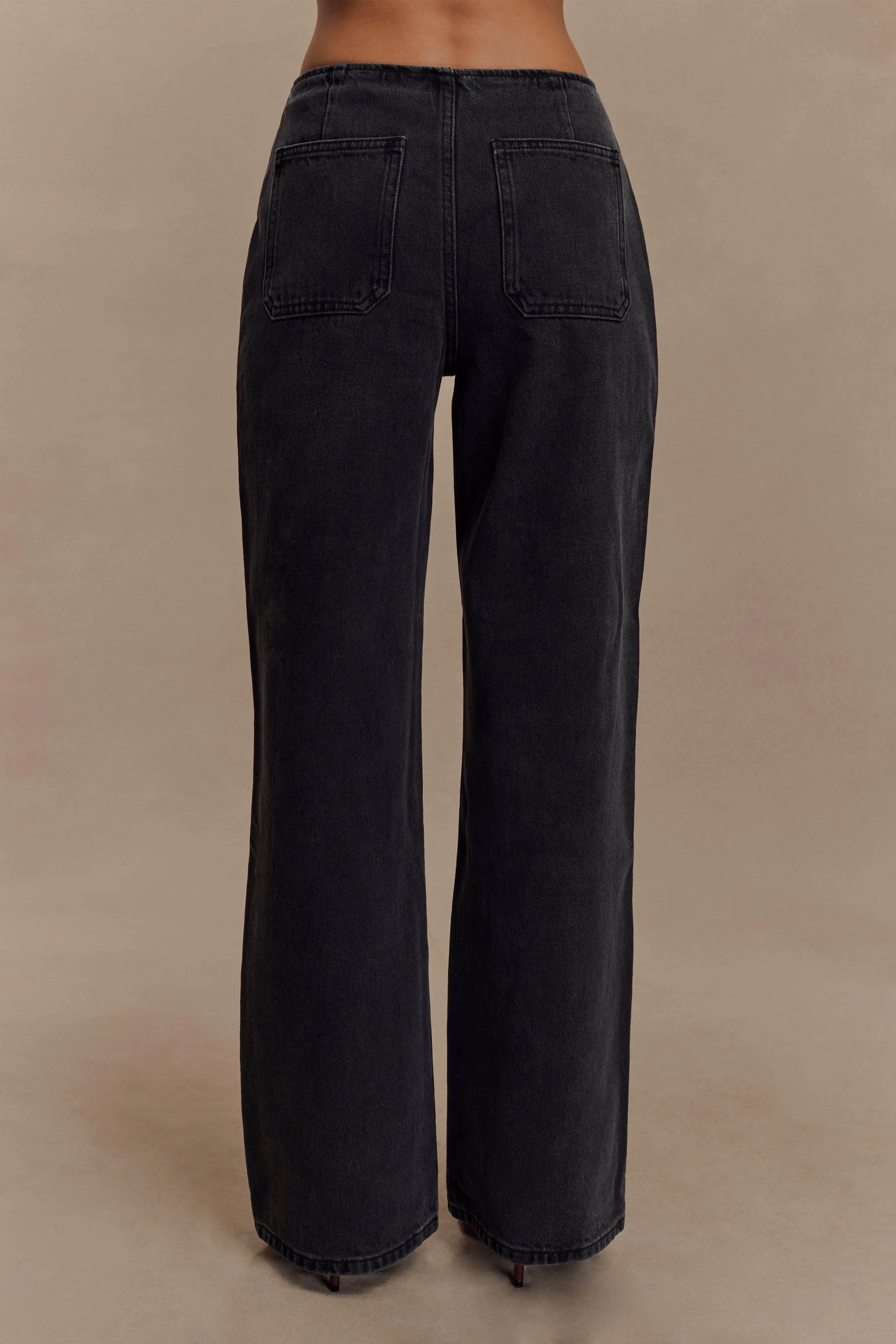 Caitlin Mid Rise Denim Jeans - Washed Black - Image 2