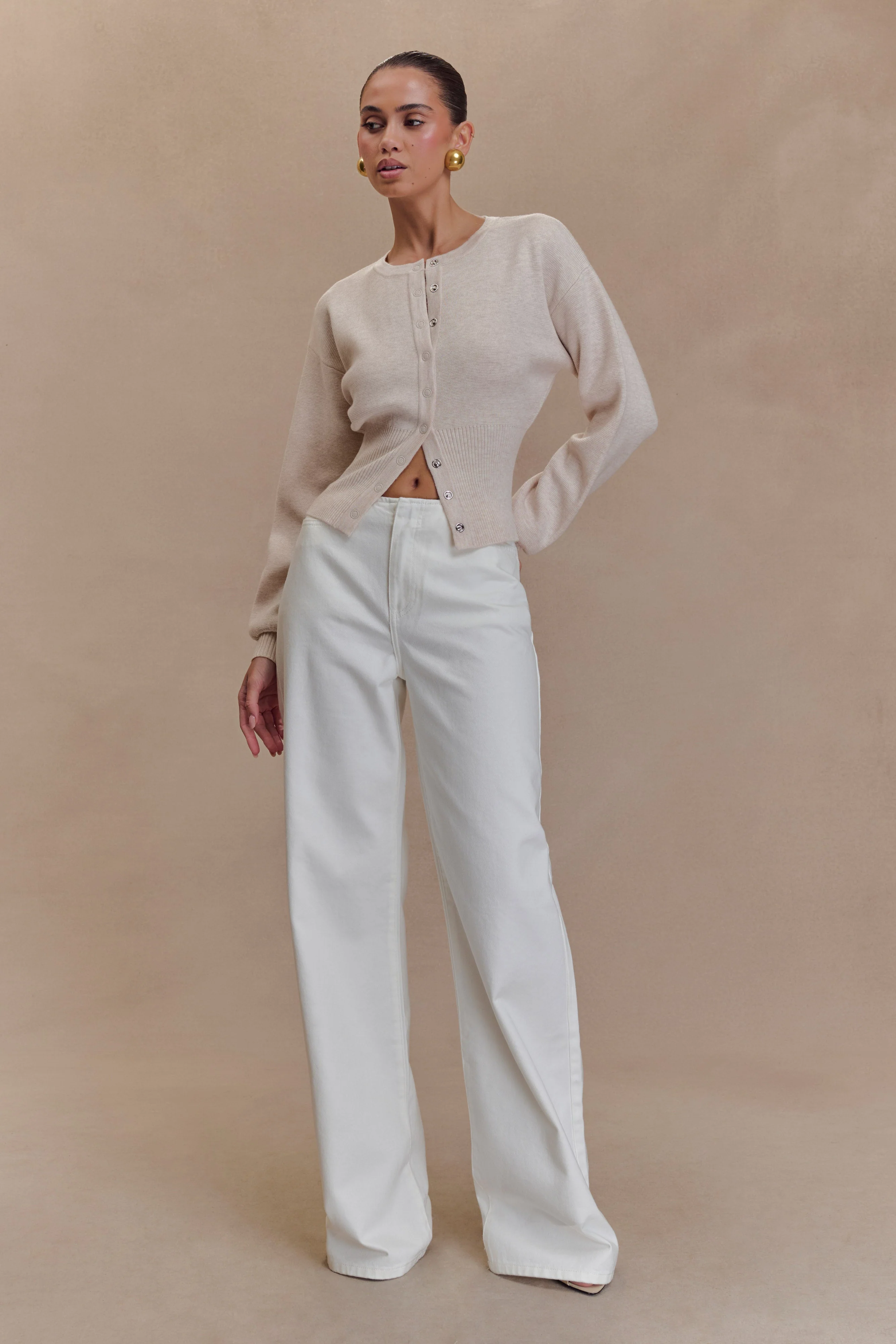 Caitlin Mid Rise Denim Jeans - White - Image 5