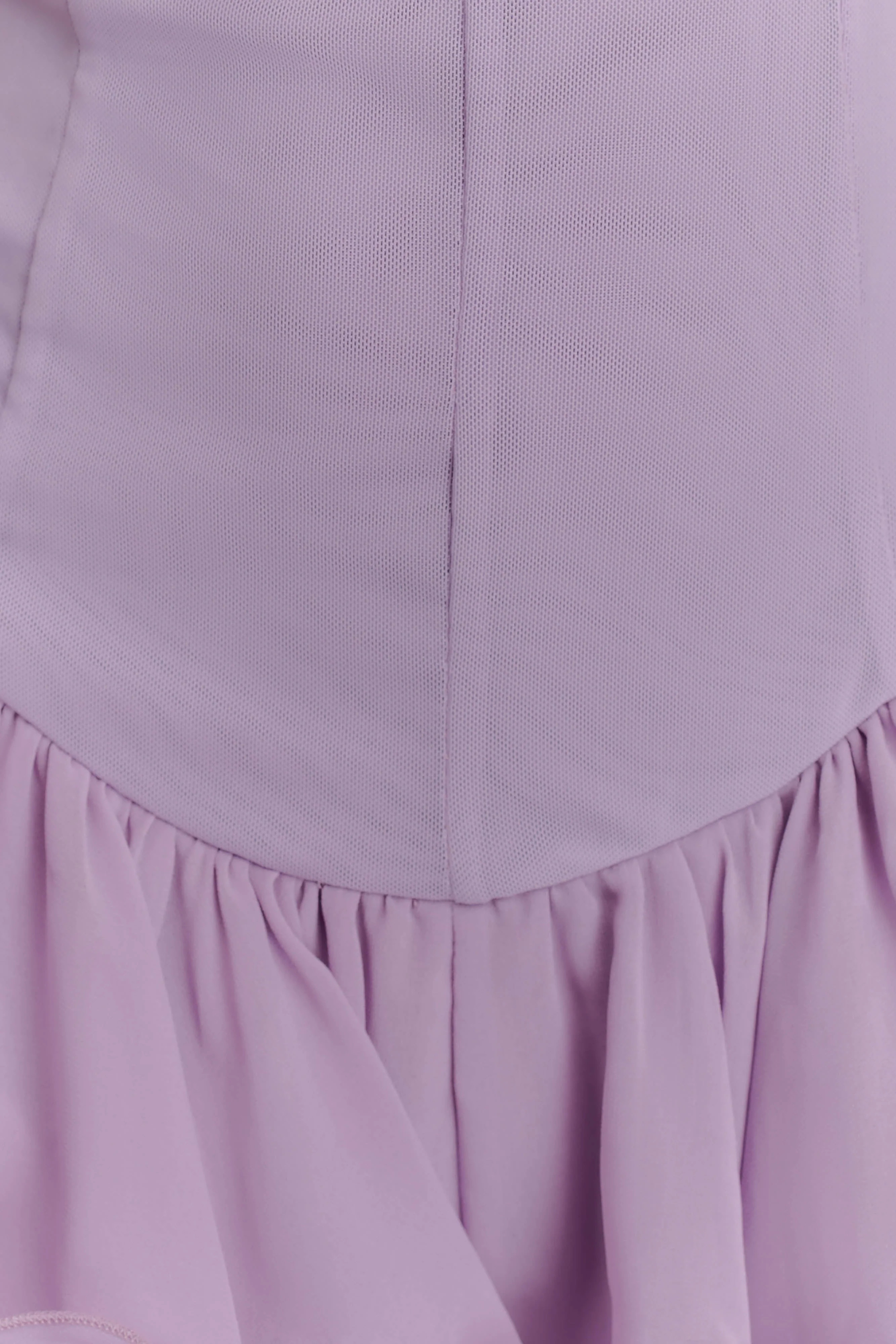 Calantha Ruffle Mesh Mini Dress - Lilac - Image 8