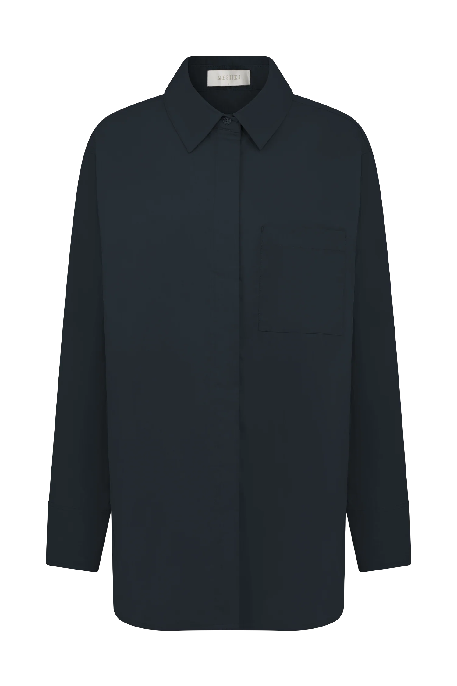 Campbell Cotton Oversized Shirt - Navy - Image 10