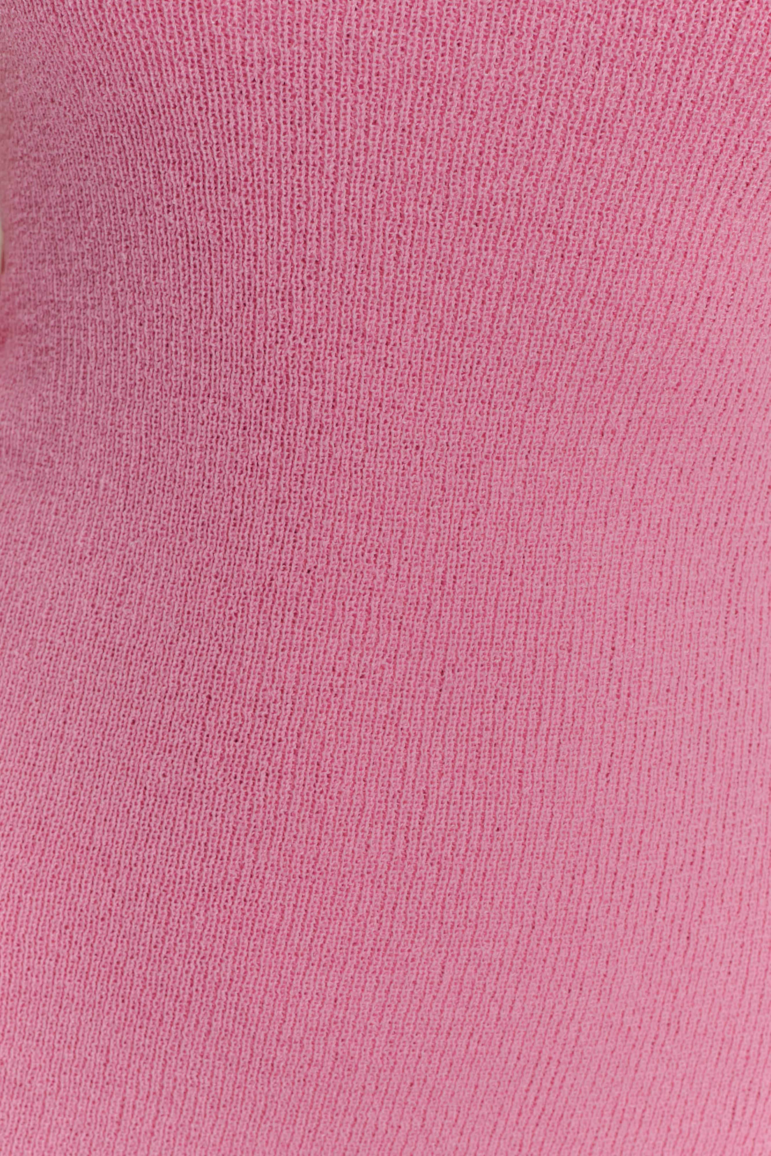 Caprice Halter Knit Mini Dress - Bubblegum Pink - Image 6