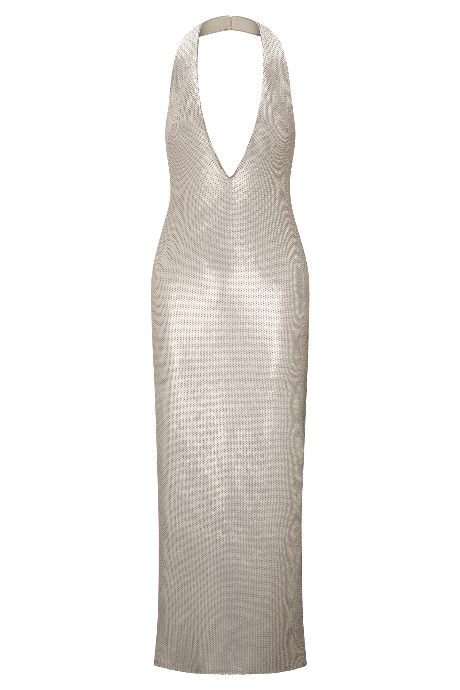 Carnation Sequin Halter Midi Dress - Gold - Image 7