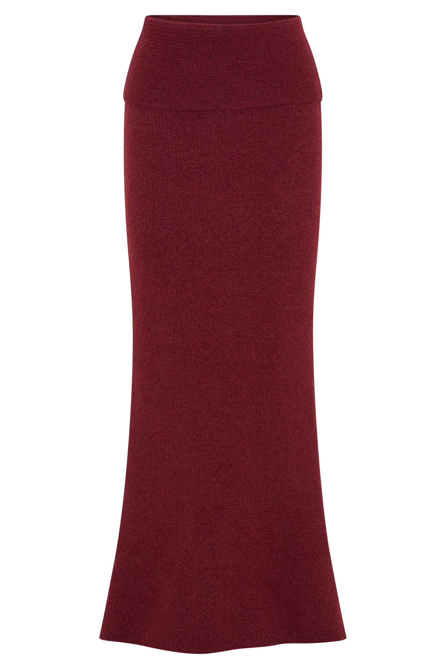 Charlotte Knit Maxi Skirt With Overlay - Merlot - Image 9
