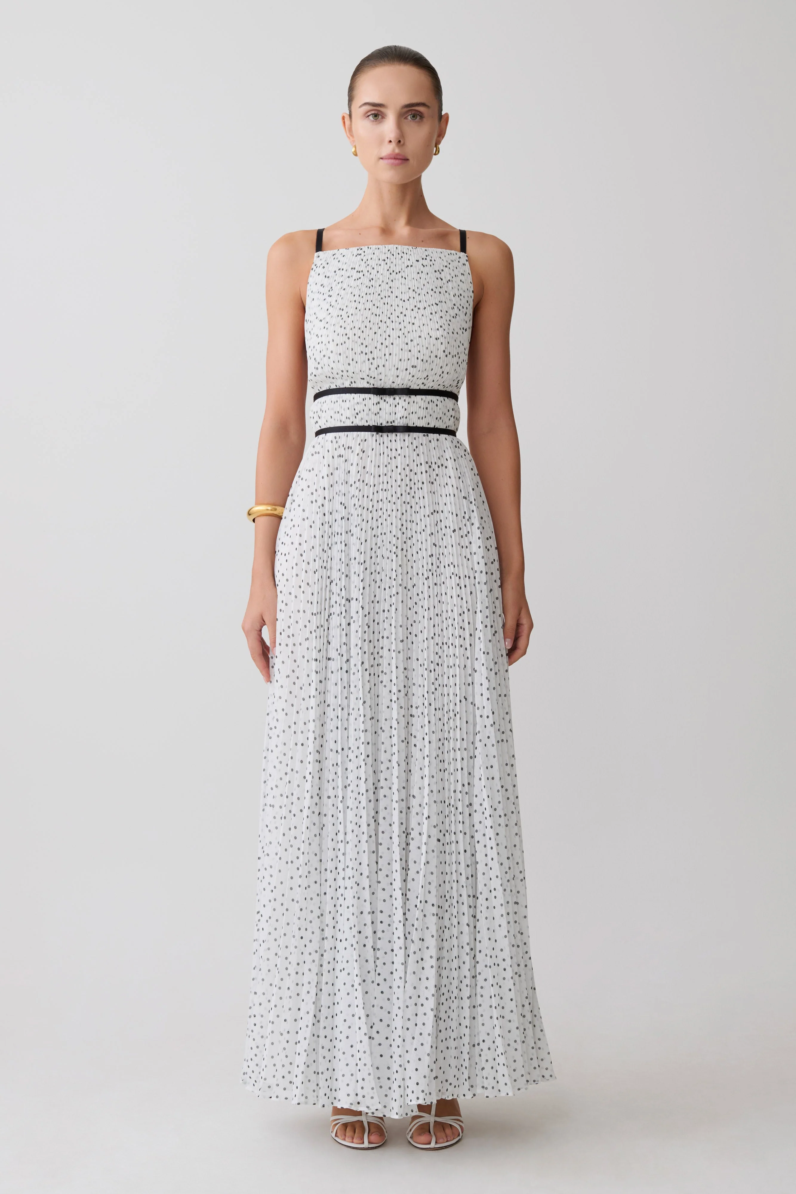 Clarisse Pleated Maxi Dress - Polka Dot - Image 7