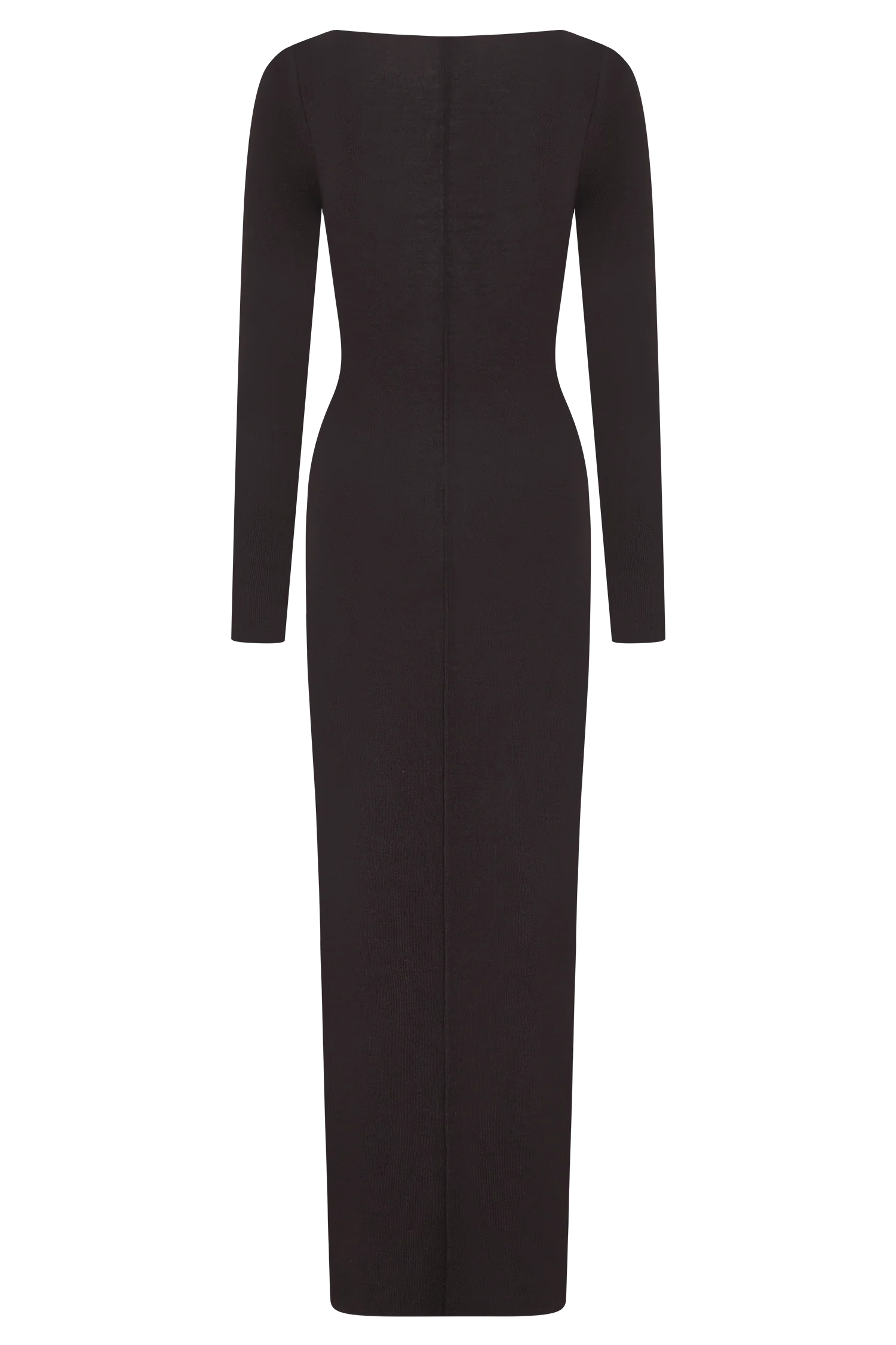 Cleona Merino Wool Ribbed Long Sleeve Maxi Dress - Deep Chocolate - Image 8
