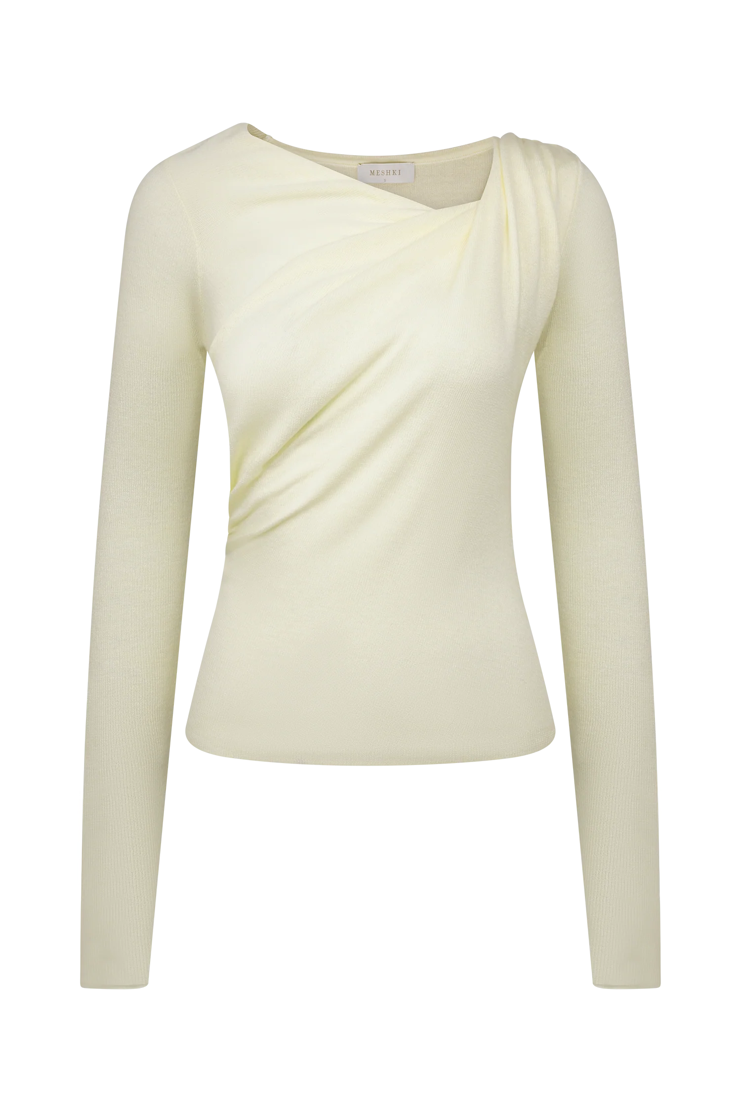 Culver Draped Twist Knit Top - Cream - Image 7