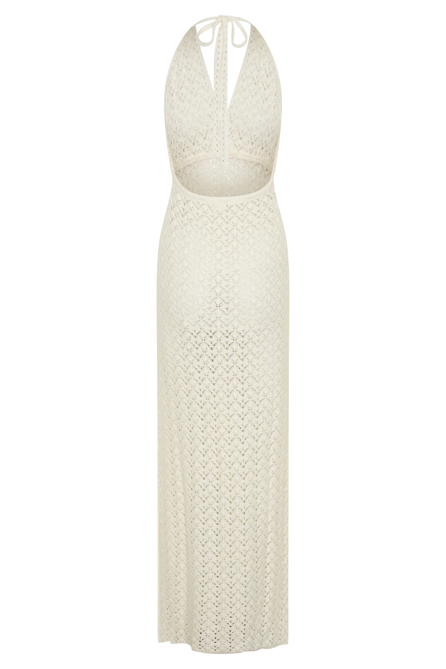 Deeliah Halterneck Crochet Maxi Dress - Ivory - Image 8