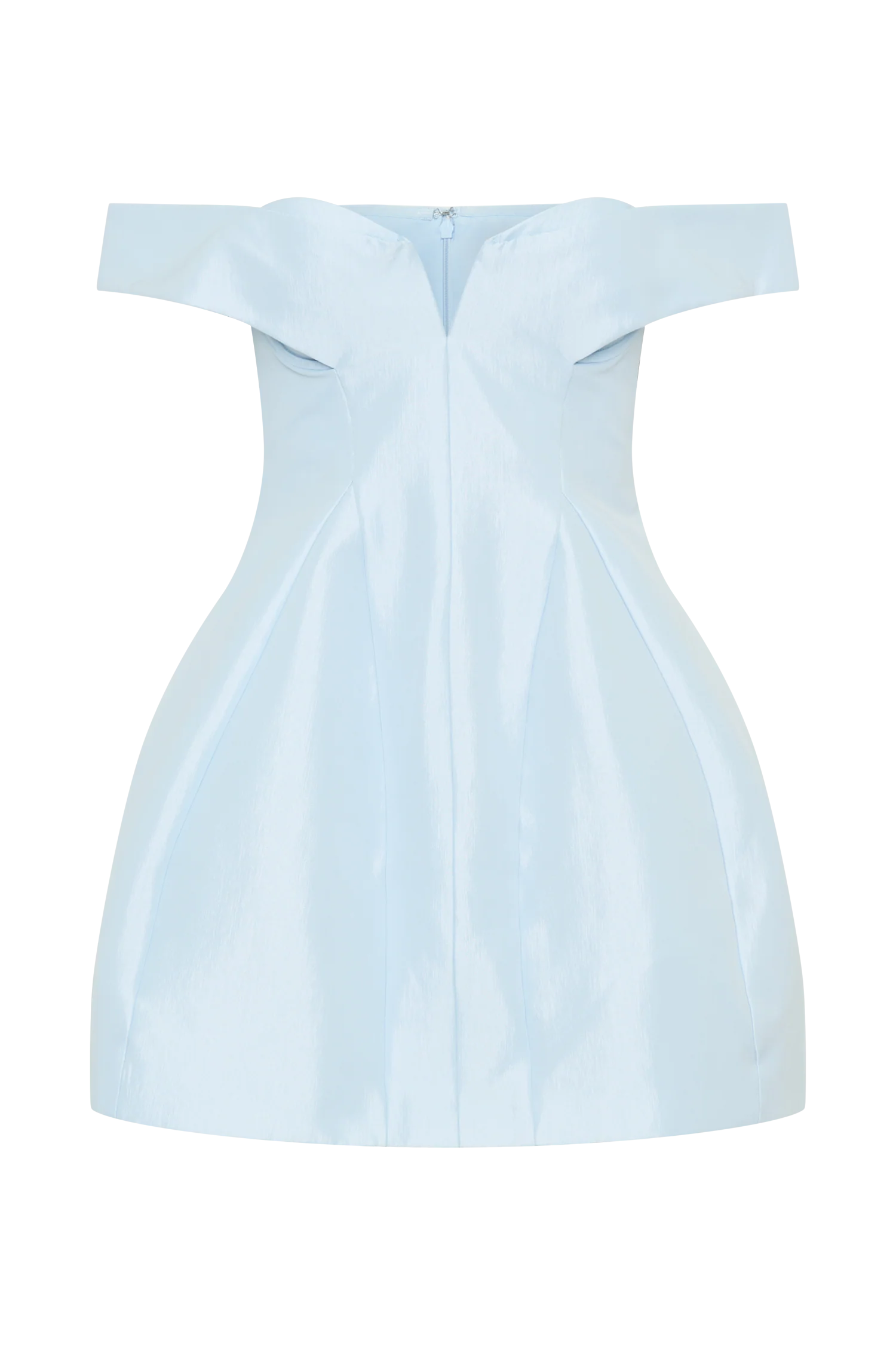 Diana Off Shoulders Mini Dress - Powder Baby Blue - Image 8