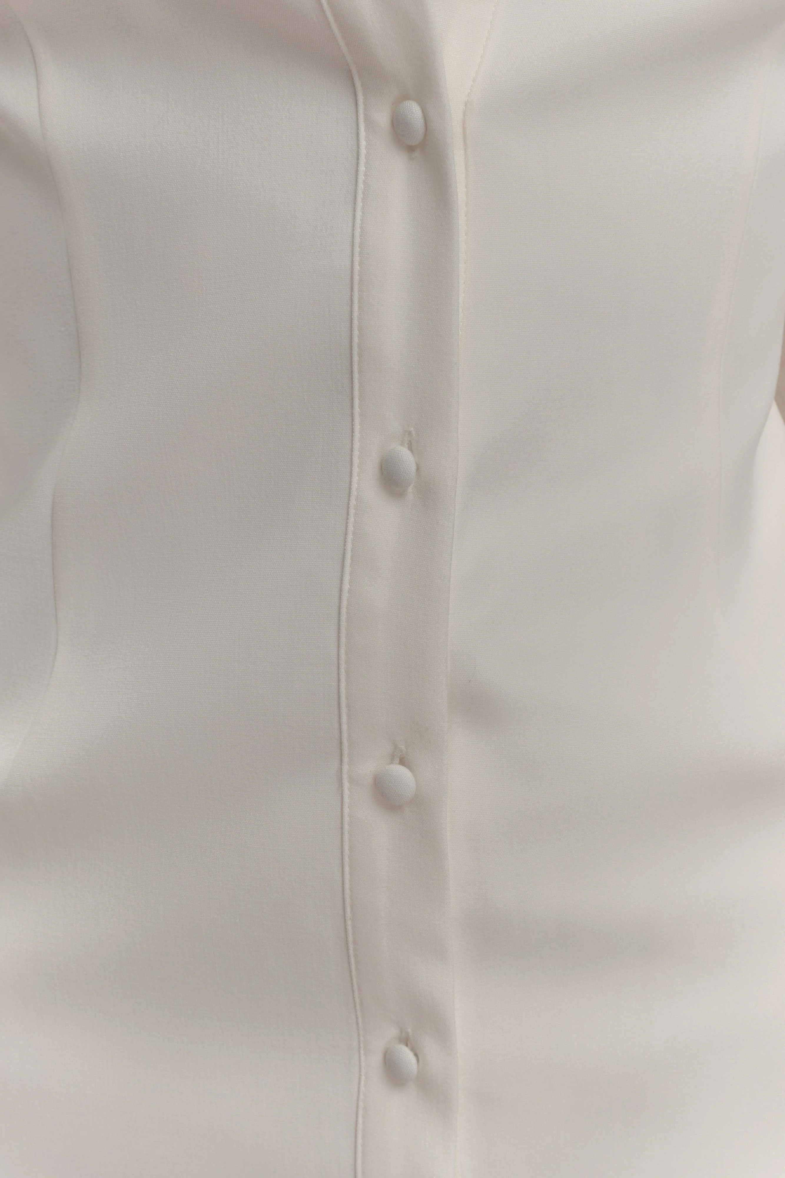 Dorian Fitted Shirt Midi Dress - White - Image 8