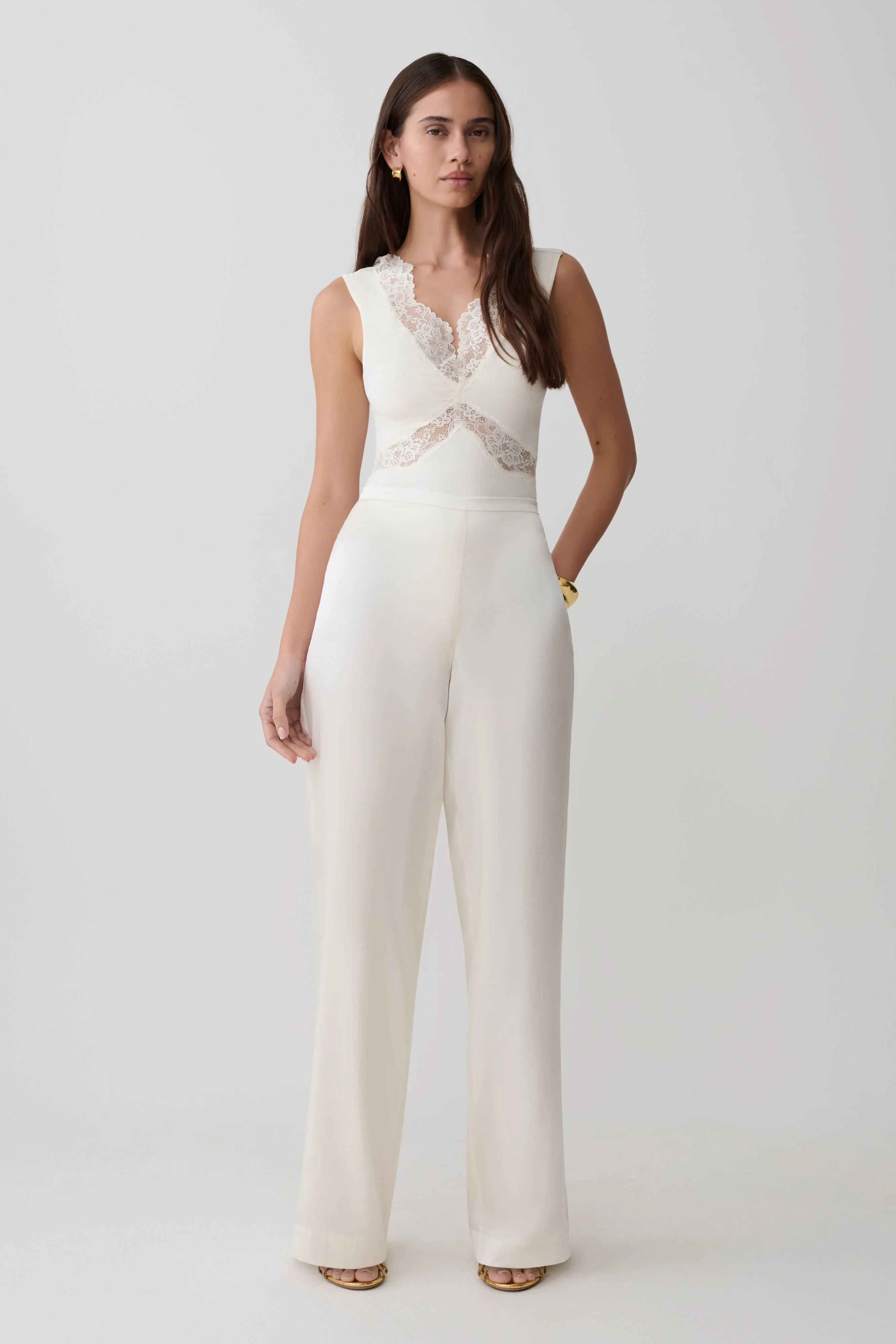 Electra Slinky Lace Bodysuit - Ivory - Image 4