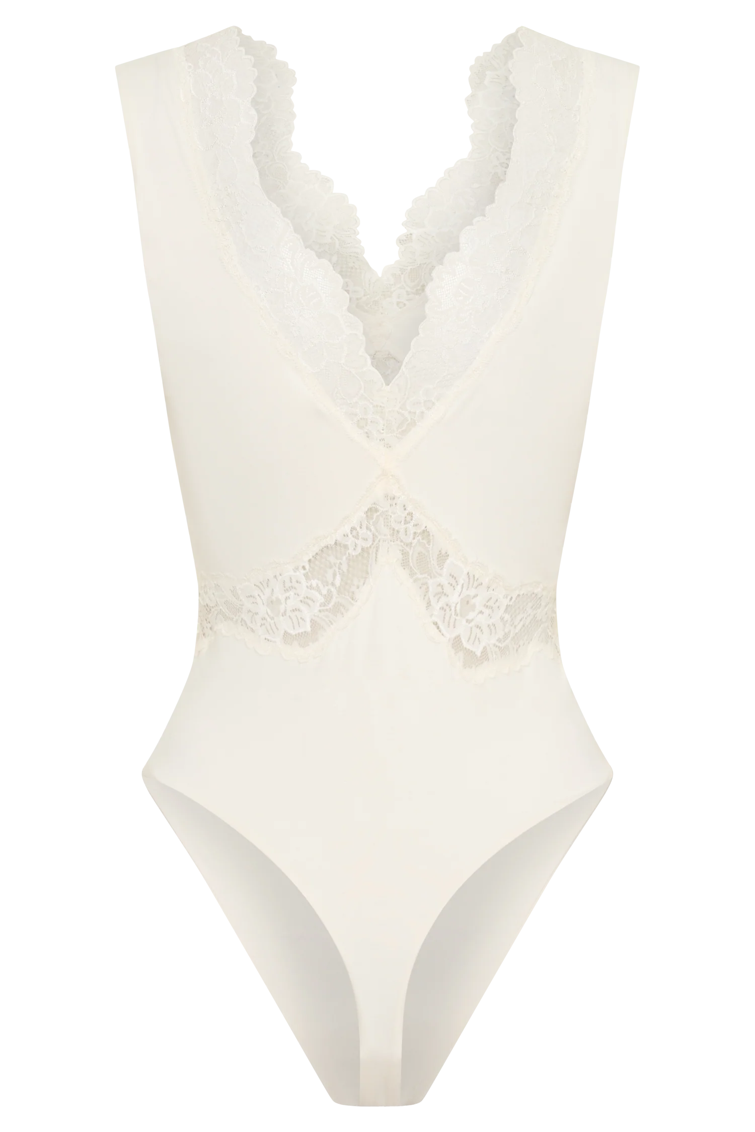 Electra Slinky Lace Bodysuit - Ivory - Image 8