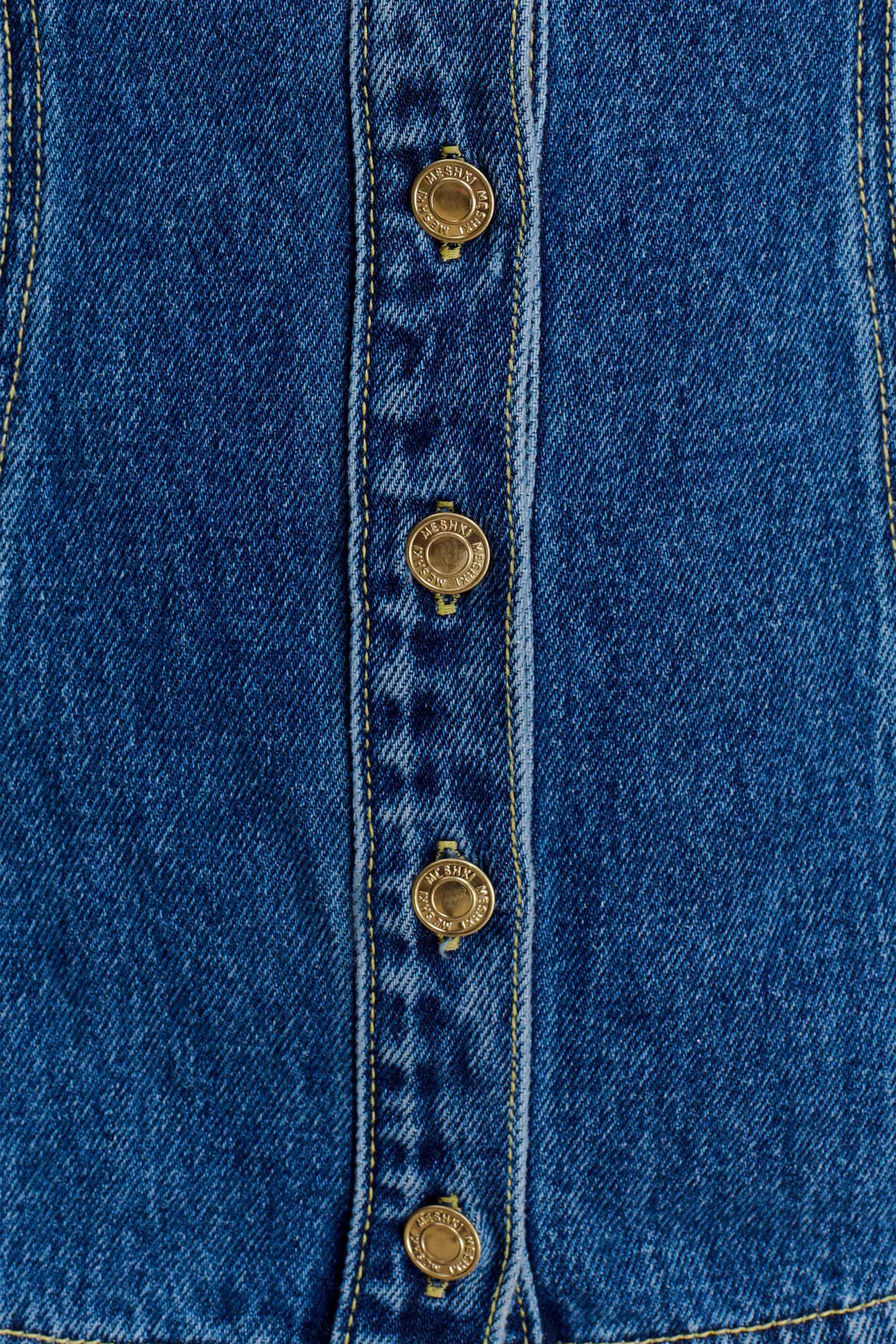 Ellie Denim Short Sleeve Top - Dark Blue - Image 7