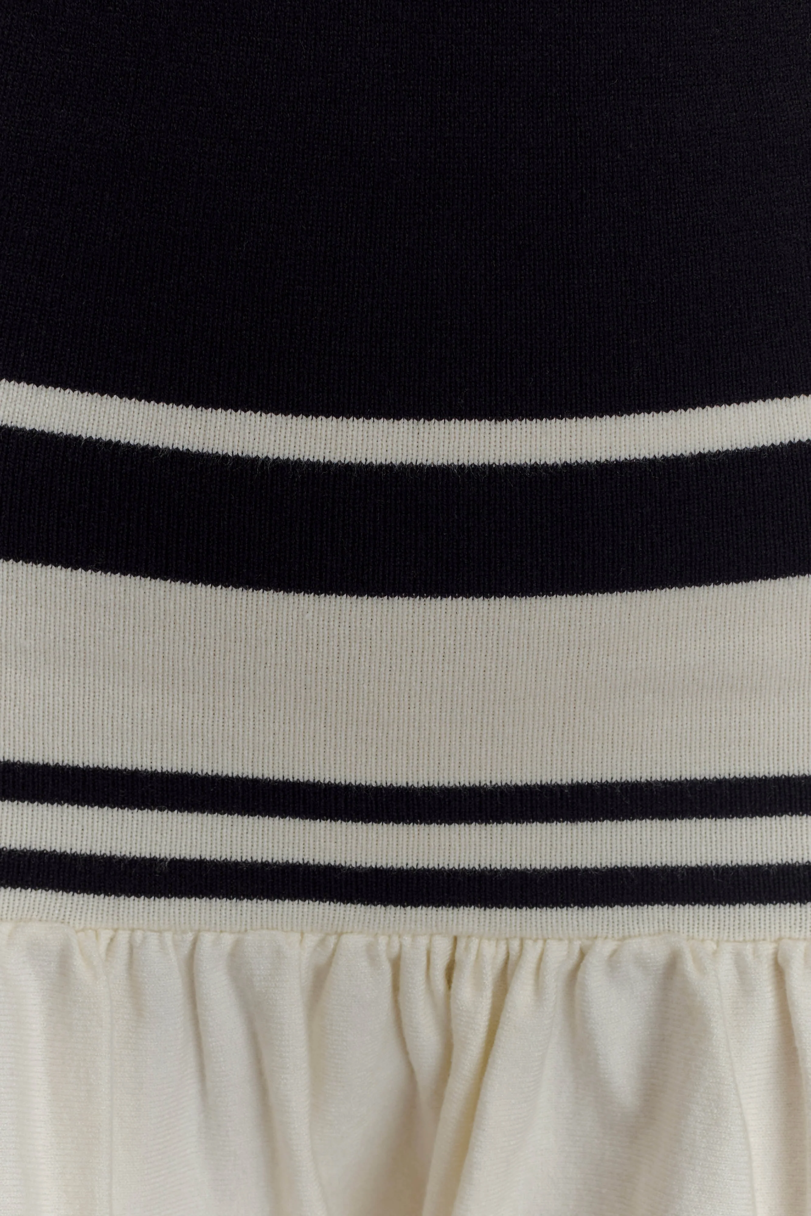 Ellison Contrast Knit Mini Dress - Black/White - Image 5