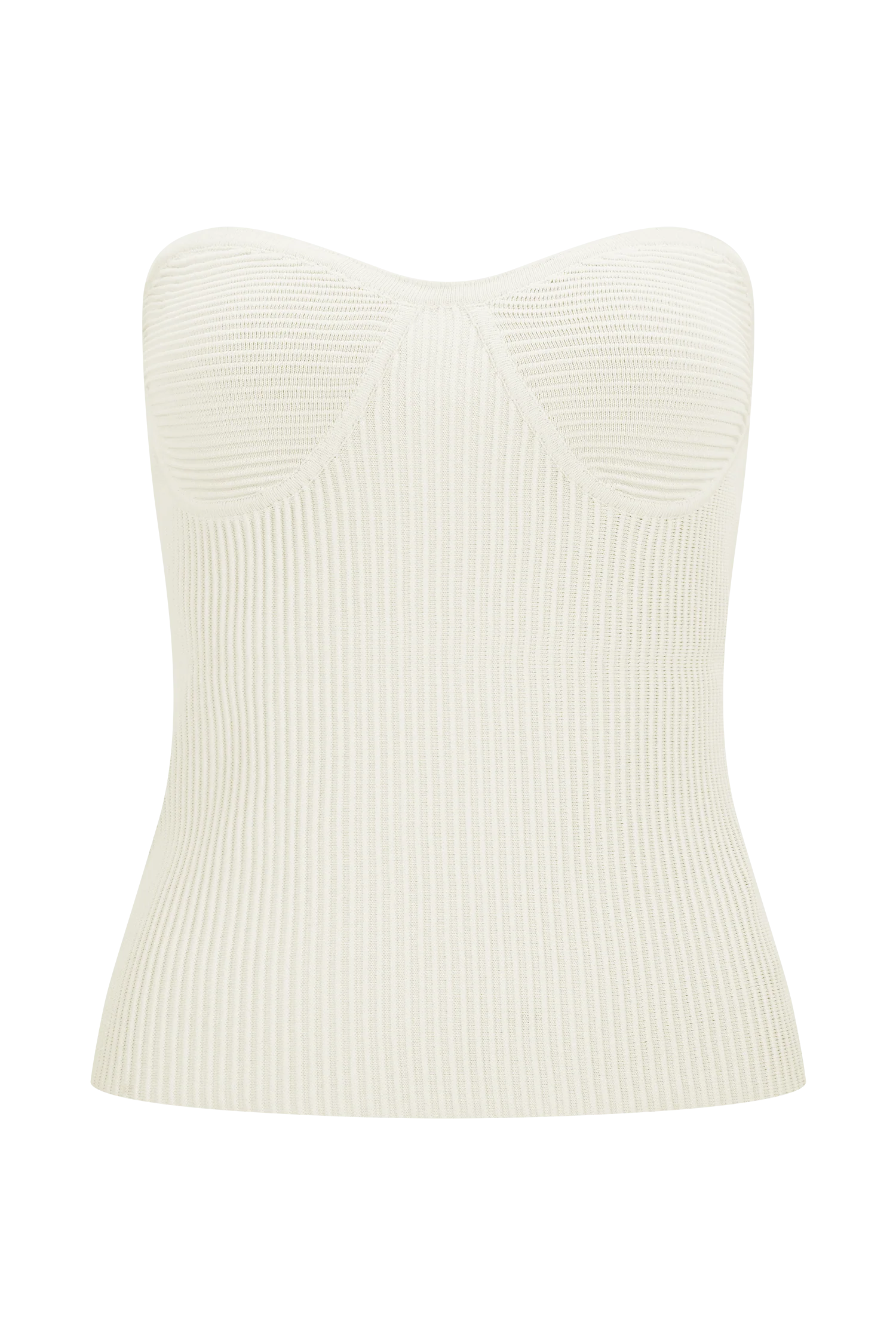 Elodie Strapless Cupped Knit Top - Ivory - Image 7