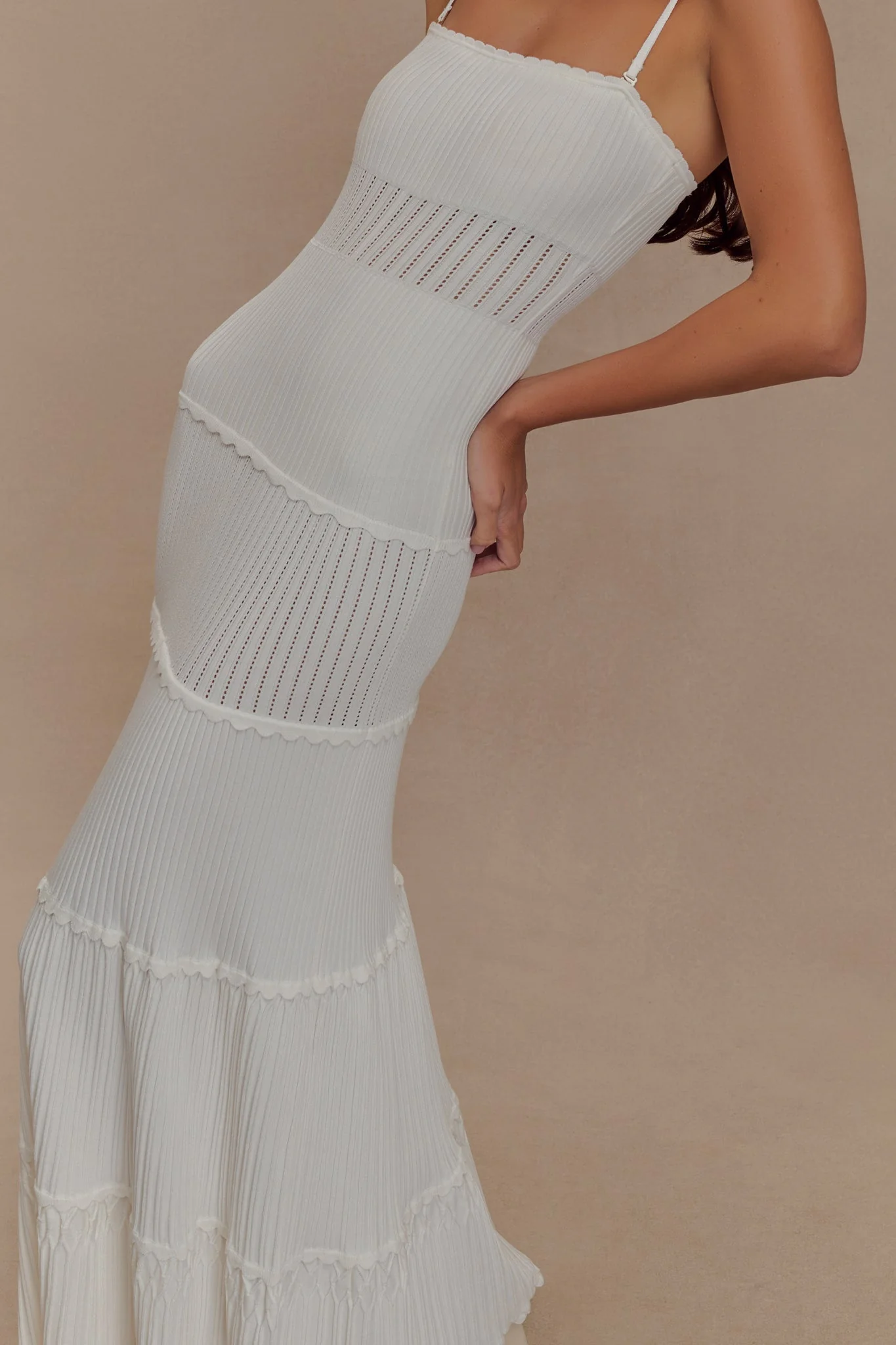 Finley Pointelle Knit Maxi Dress - Ivory - Image 3