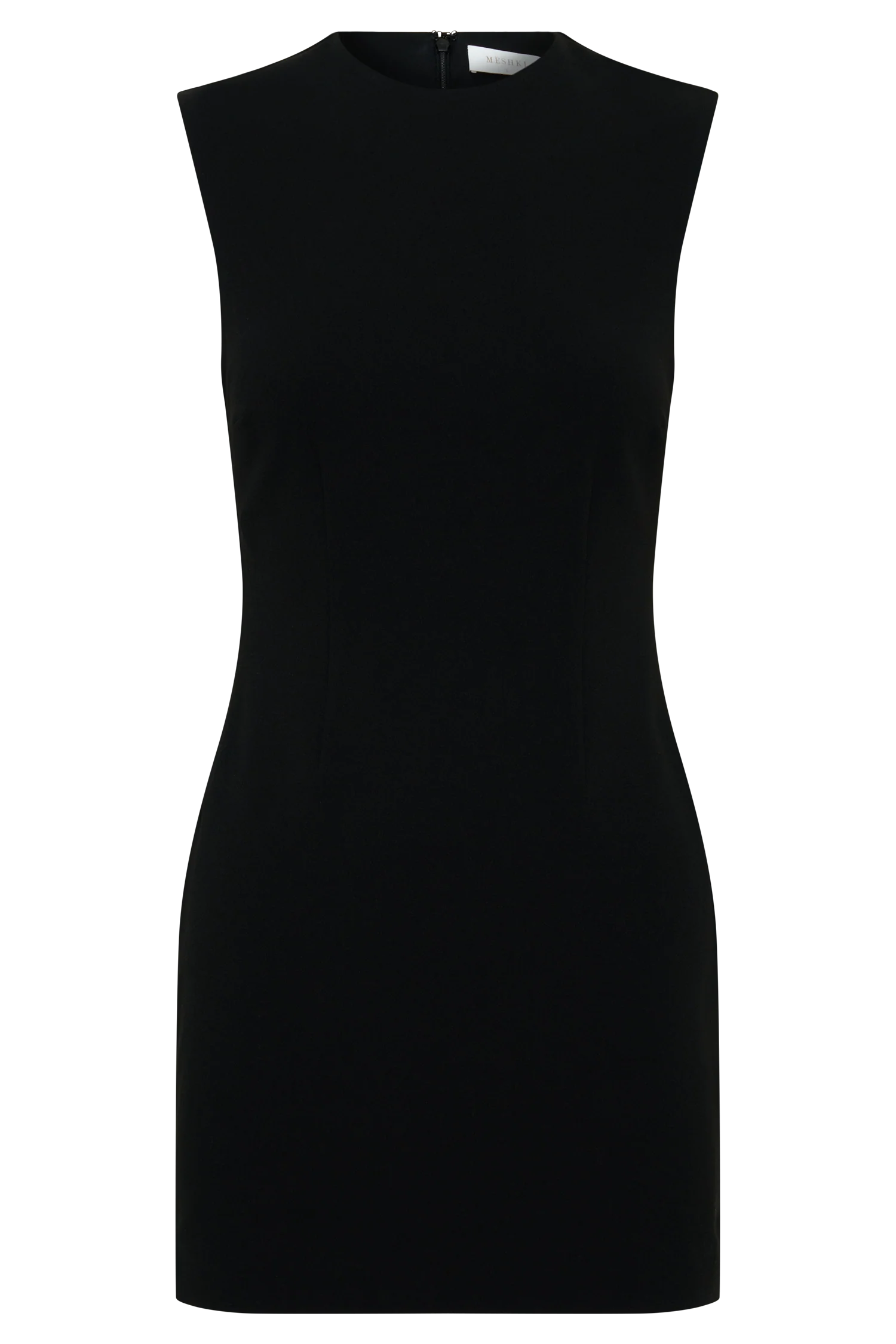 Fion Sleeveless Stretch Crepe Mini Dress - Black - Image 7