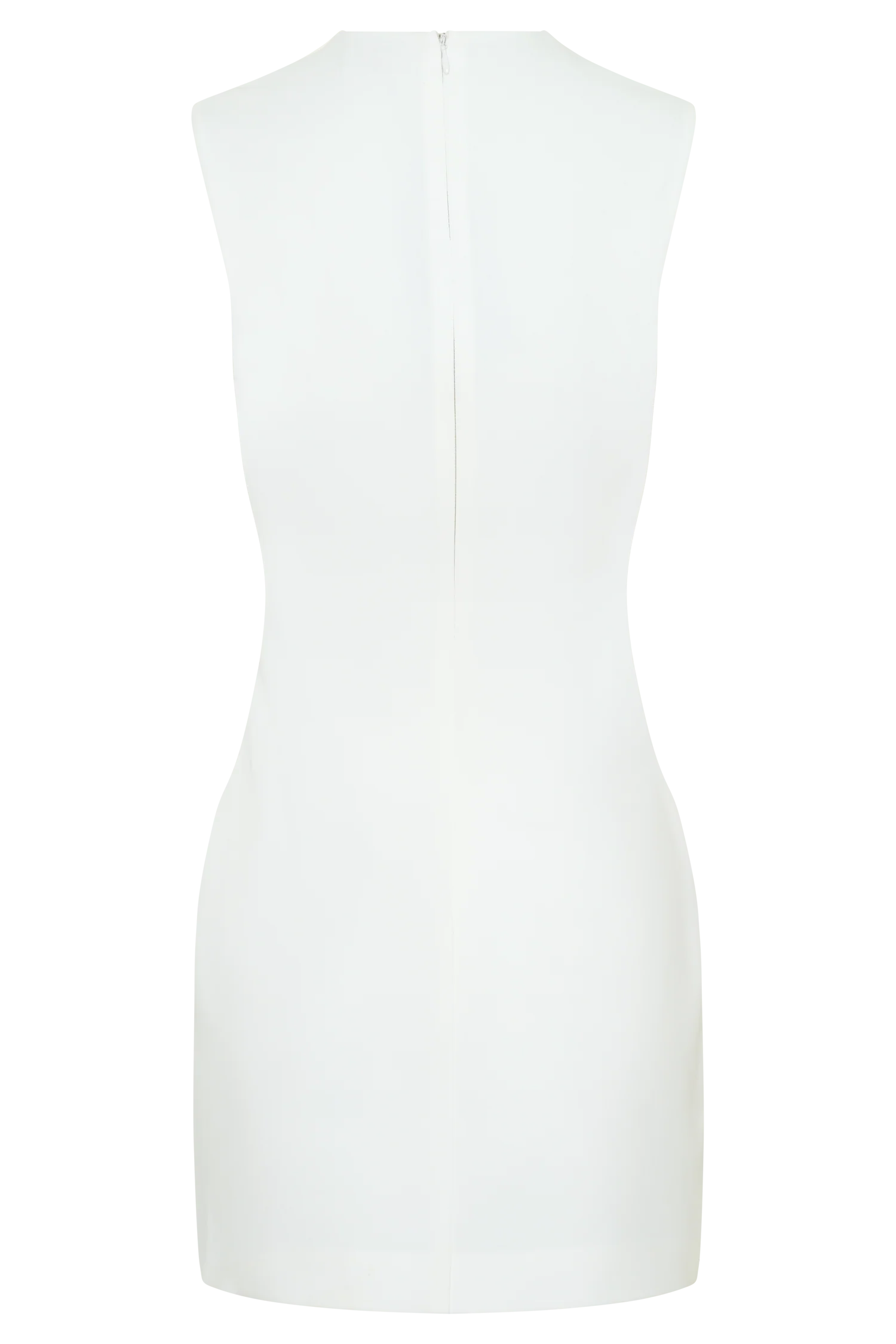 Fion Sleeveless Stretch Crepe Mini Dress - White - Image 6