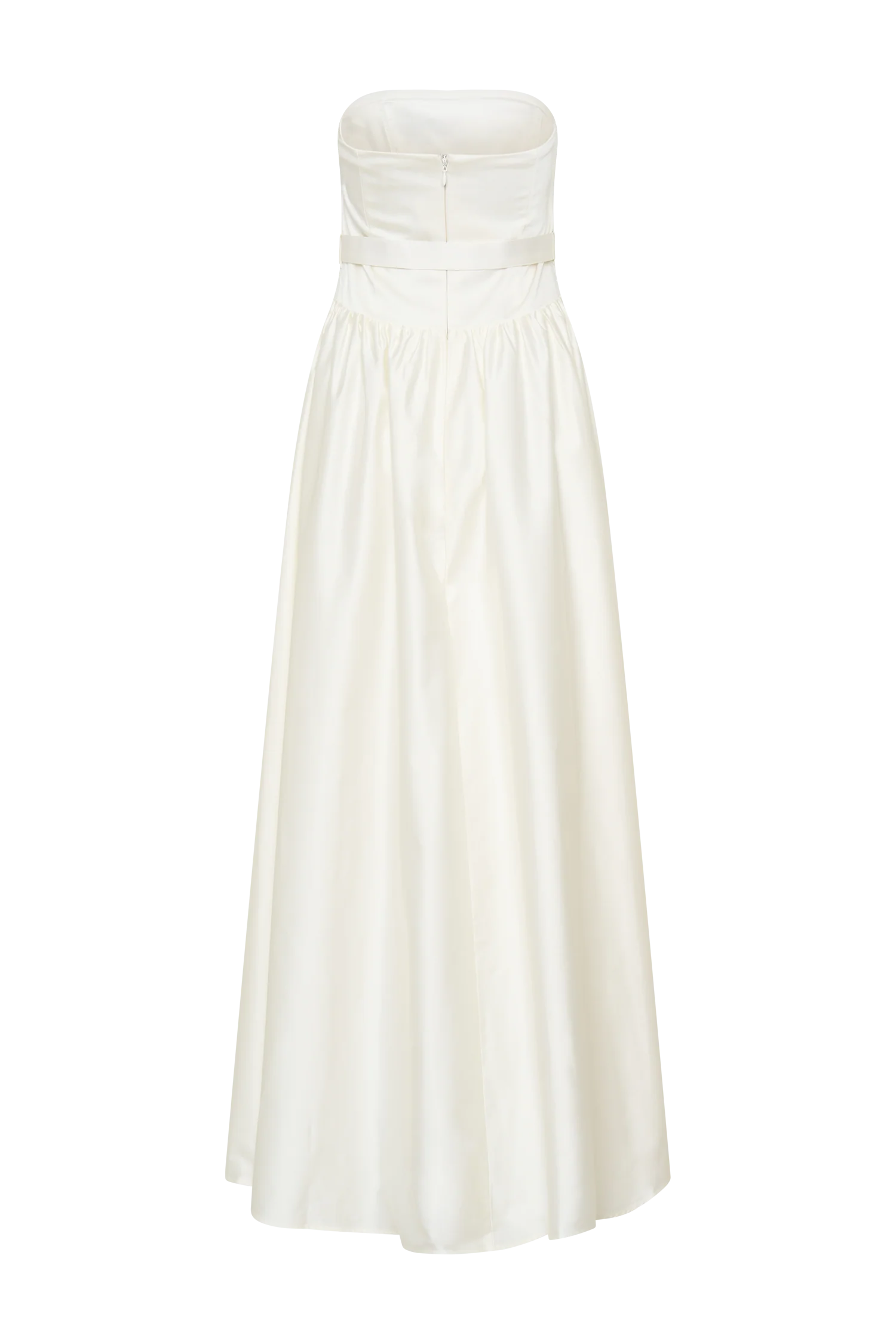 Florence Strapless Belted Maxi Dress - White - Image 6