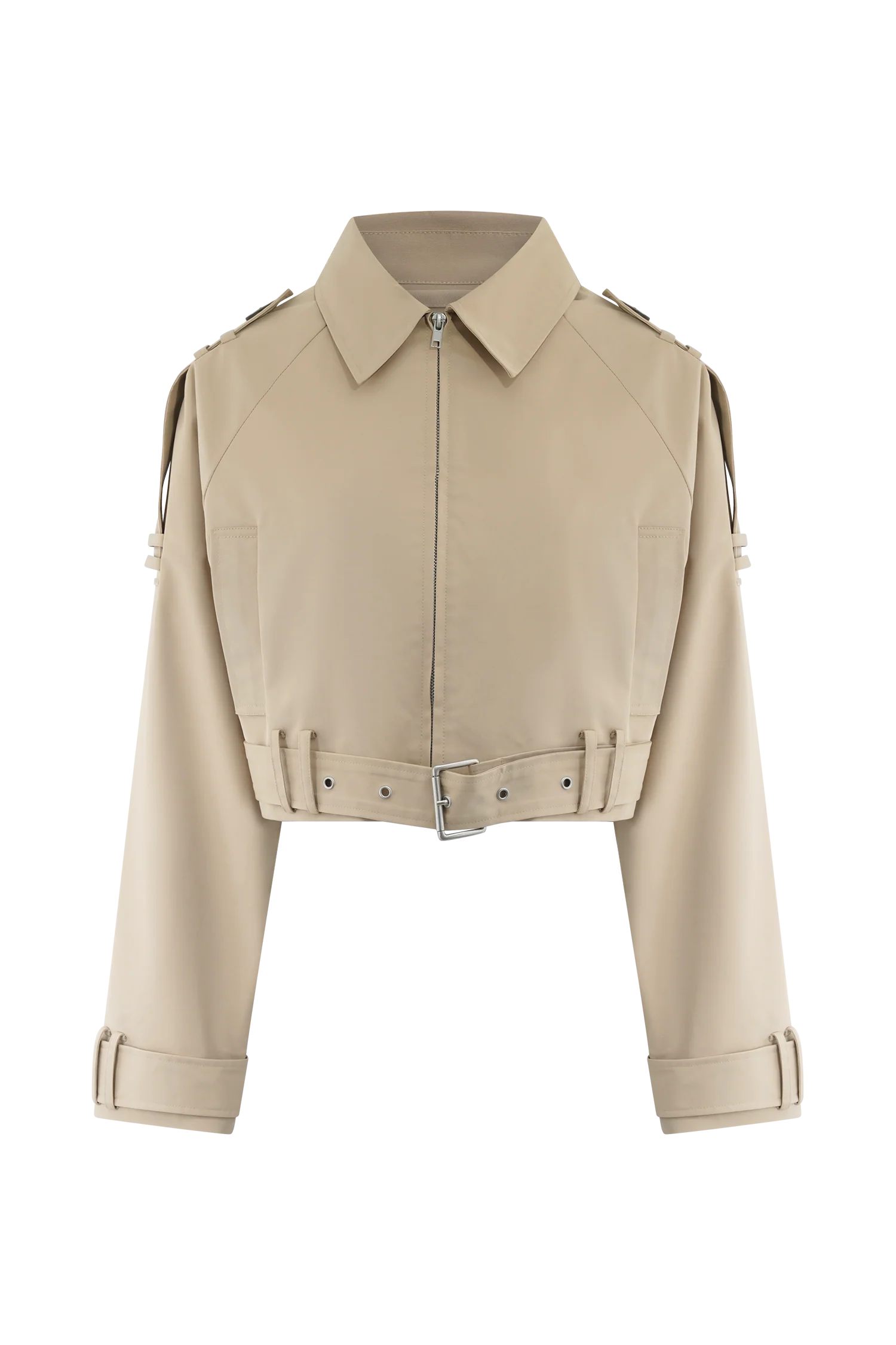Frank Cropped Collared Jacket - Camel - Image 9