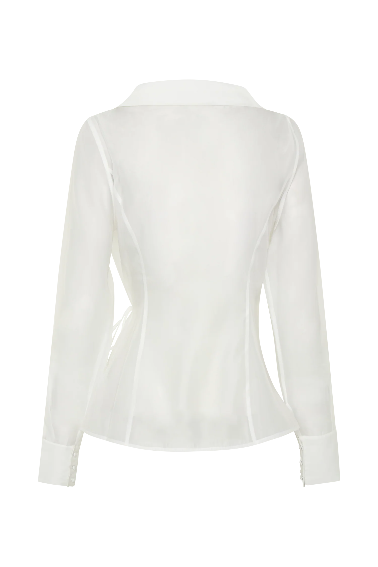 Frankie Organza Cross Over Shirt - White - Image 9