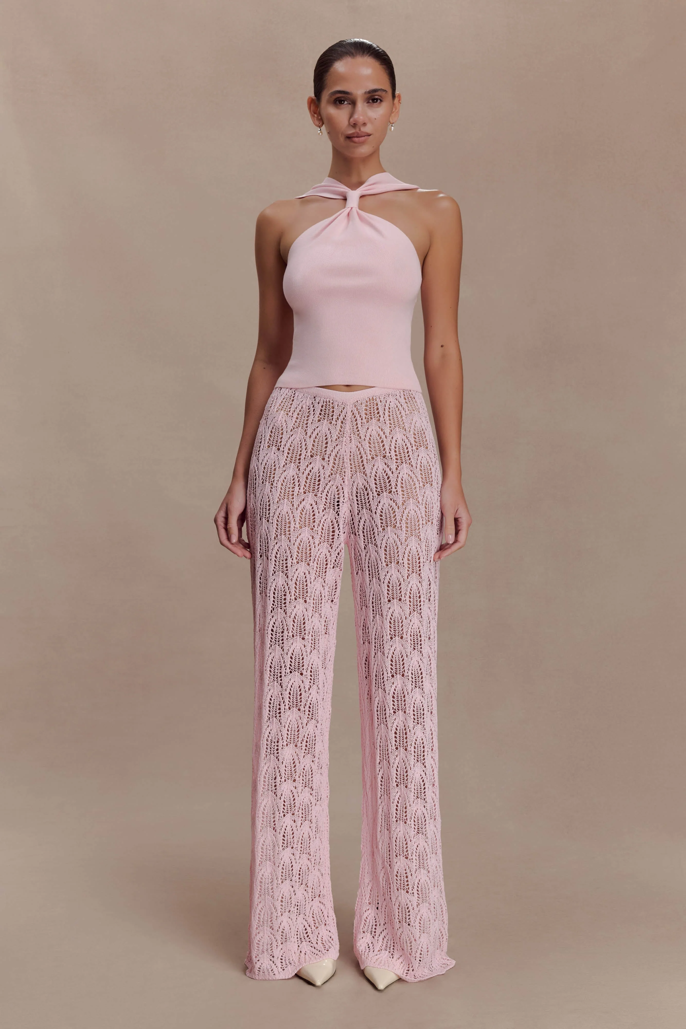 Glinda Crochet Pants - Baby Pink