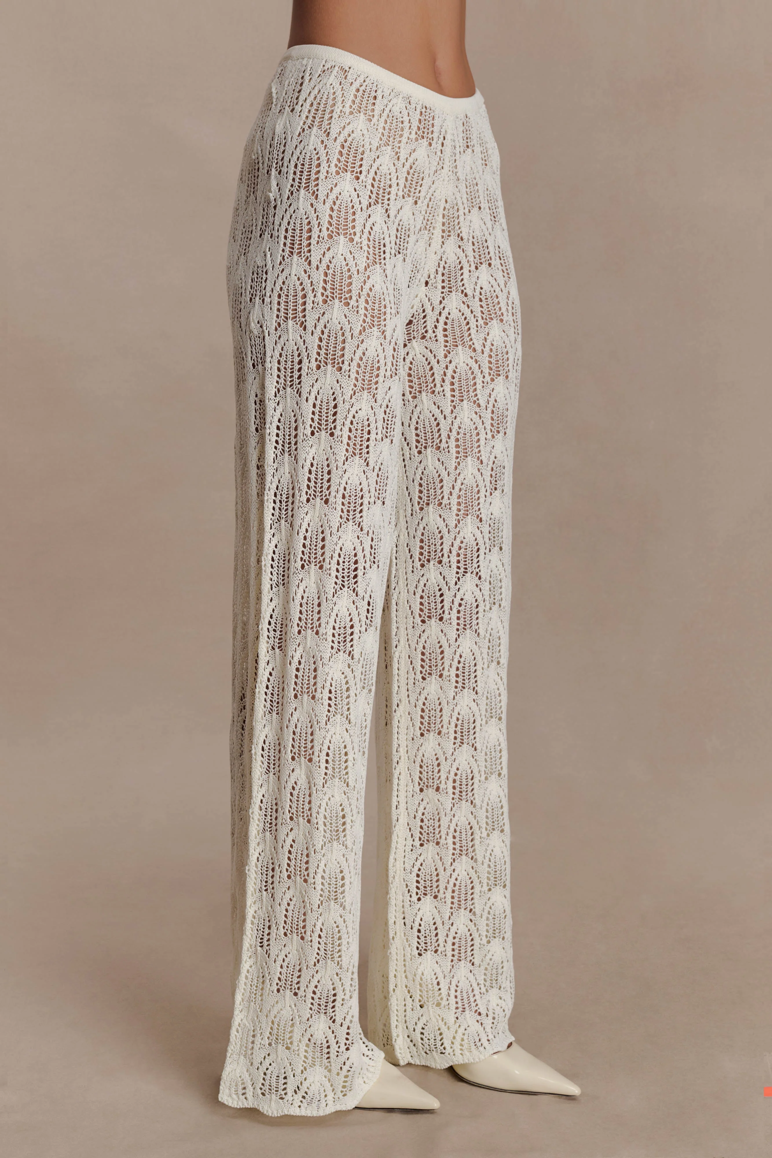 Glinda Crochet Pants - Ivory - Image 4
