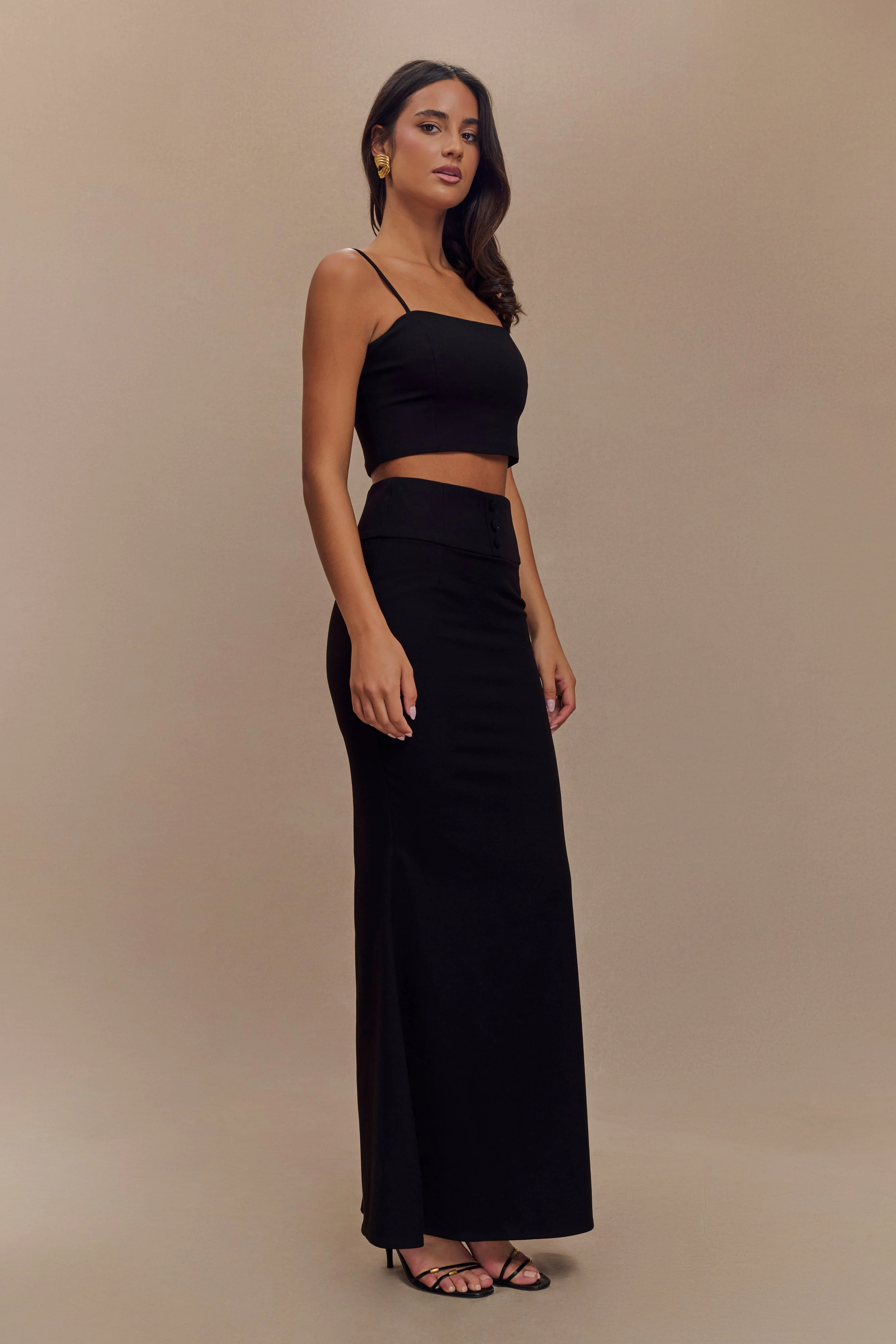 Grace Suiting Crop Top - Black - Image 7