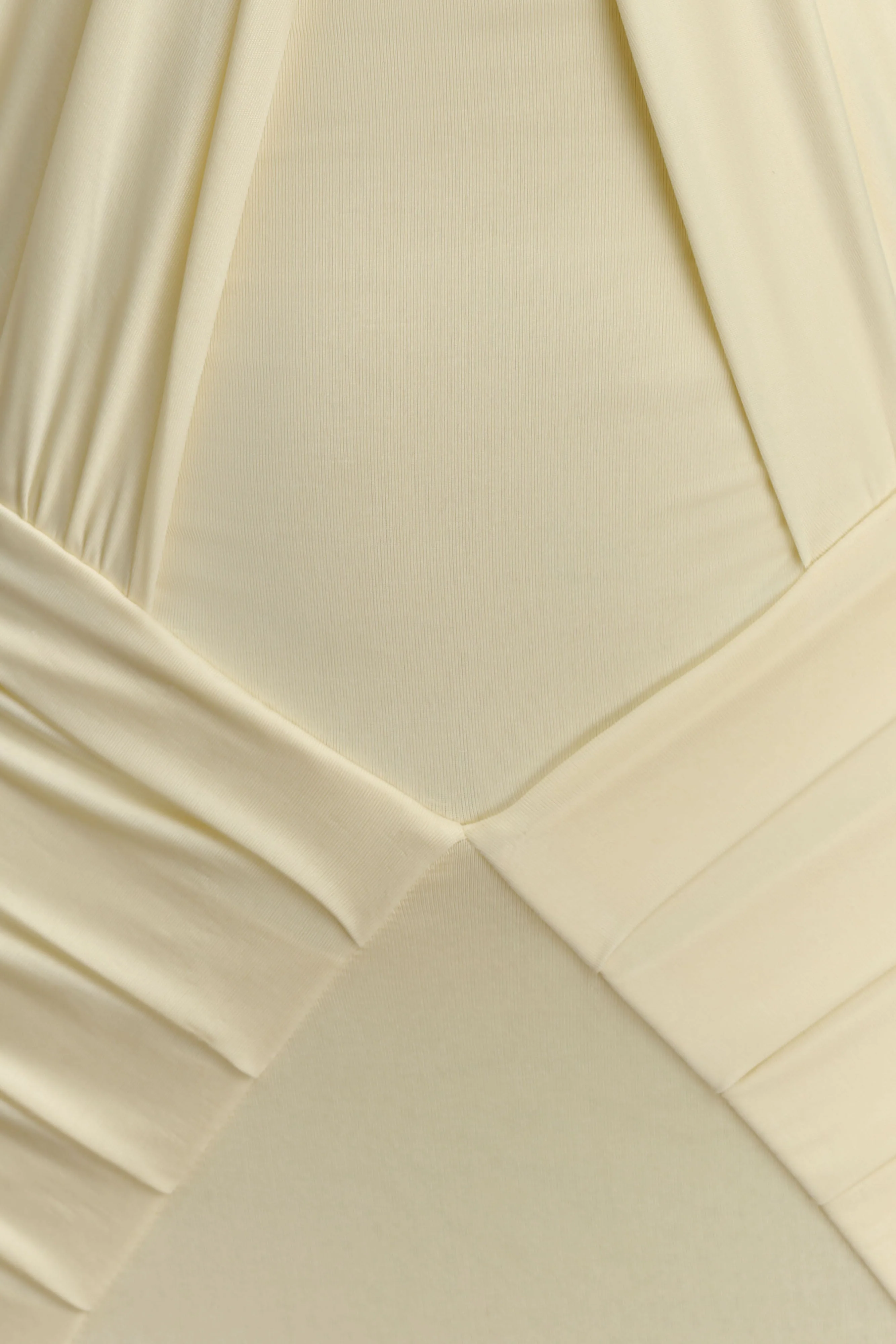 Indira Gathered Slinky Halter Maxi Dress - Lemon - Image 6