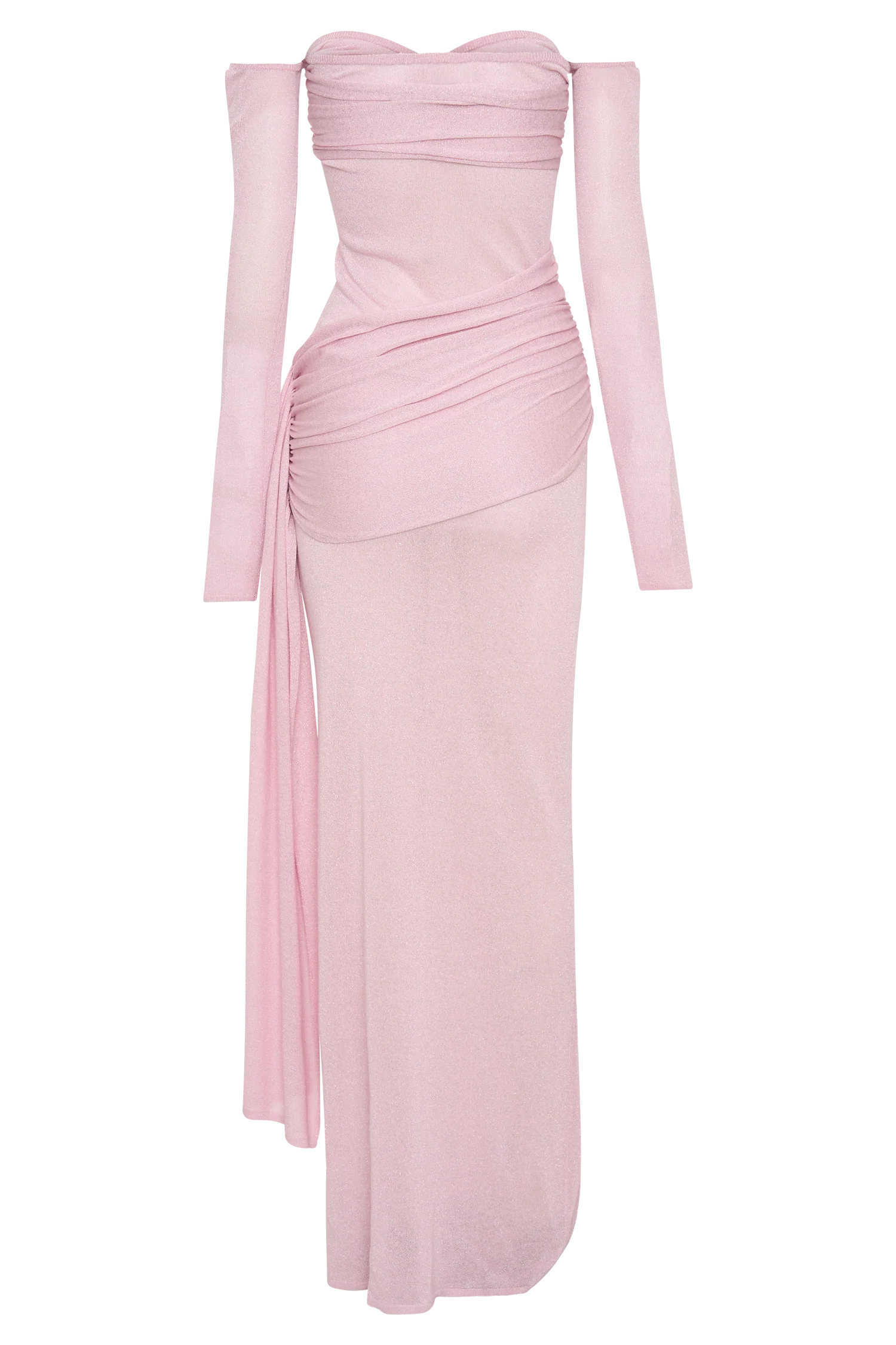 Ingrid Metallic Knit Maxi Dress - Baby Pink - Image 9