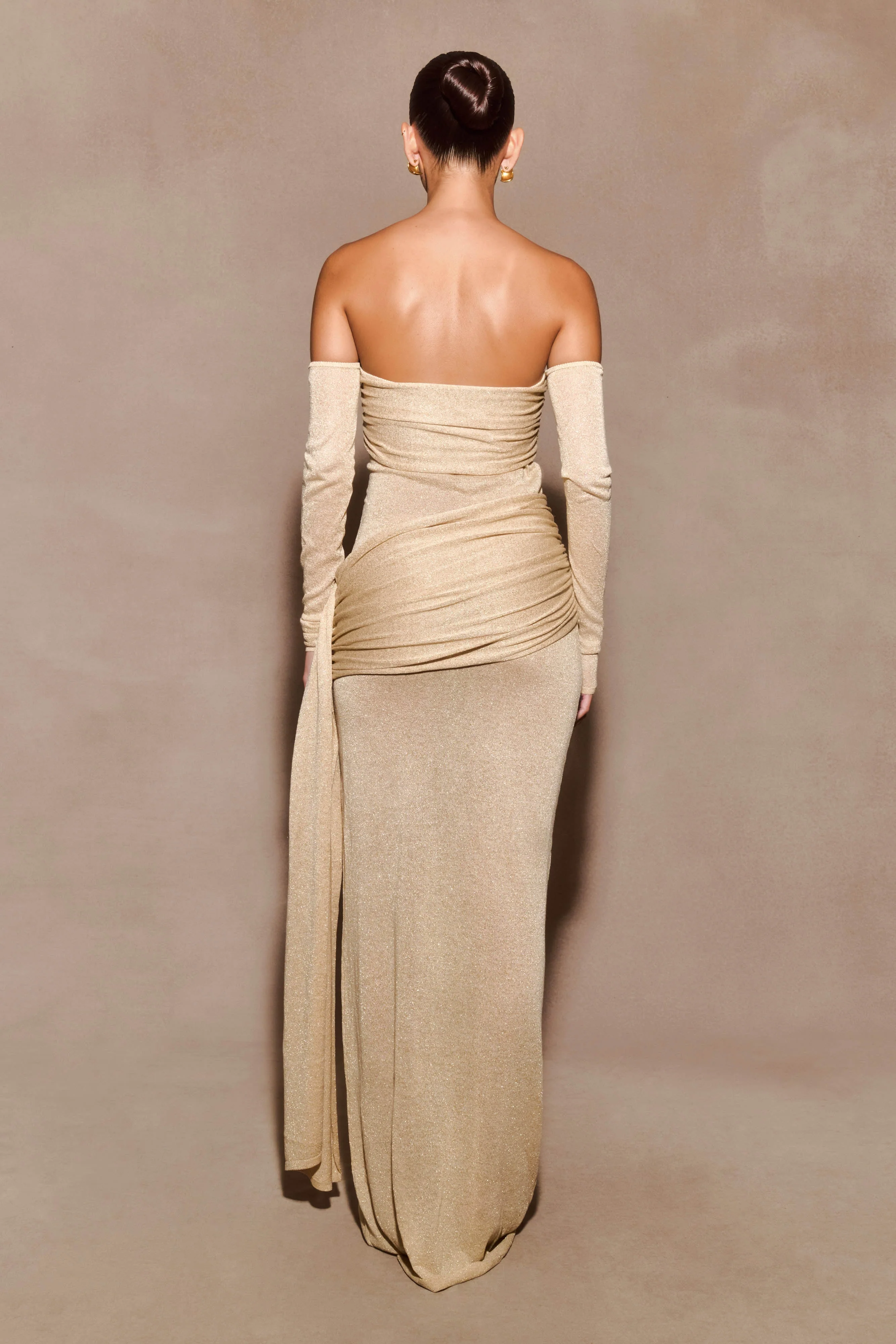 Ingrid Metallic Knit Maxi Dress - Bronze - Image 4